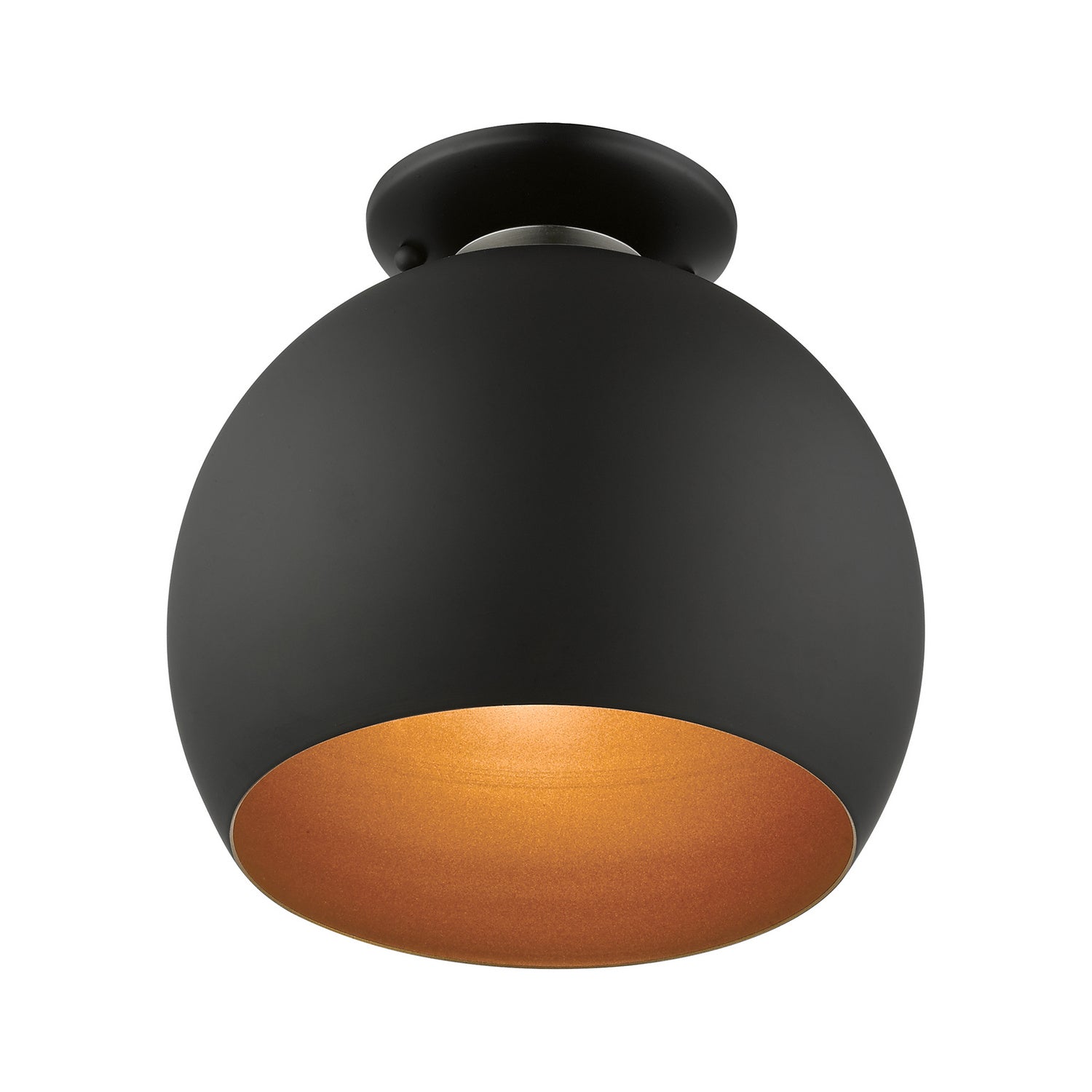 Livex Lighting - 43390-04 - One Light Semi-Flush Mount - Piedmont - Black w/ Brushed Nickels