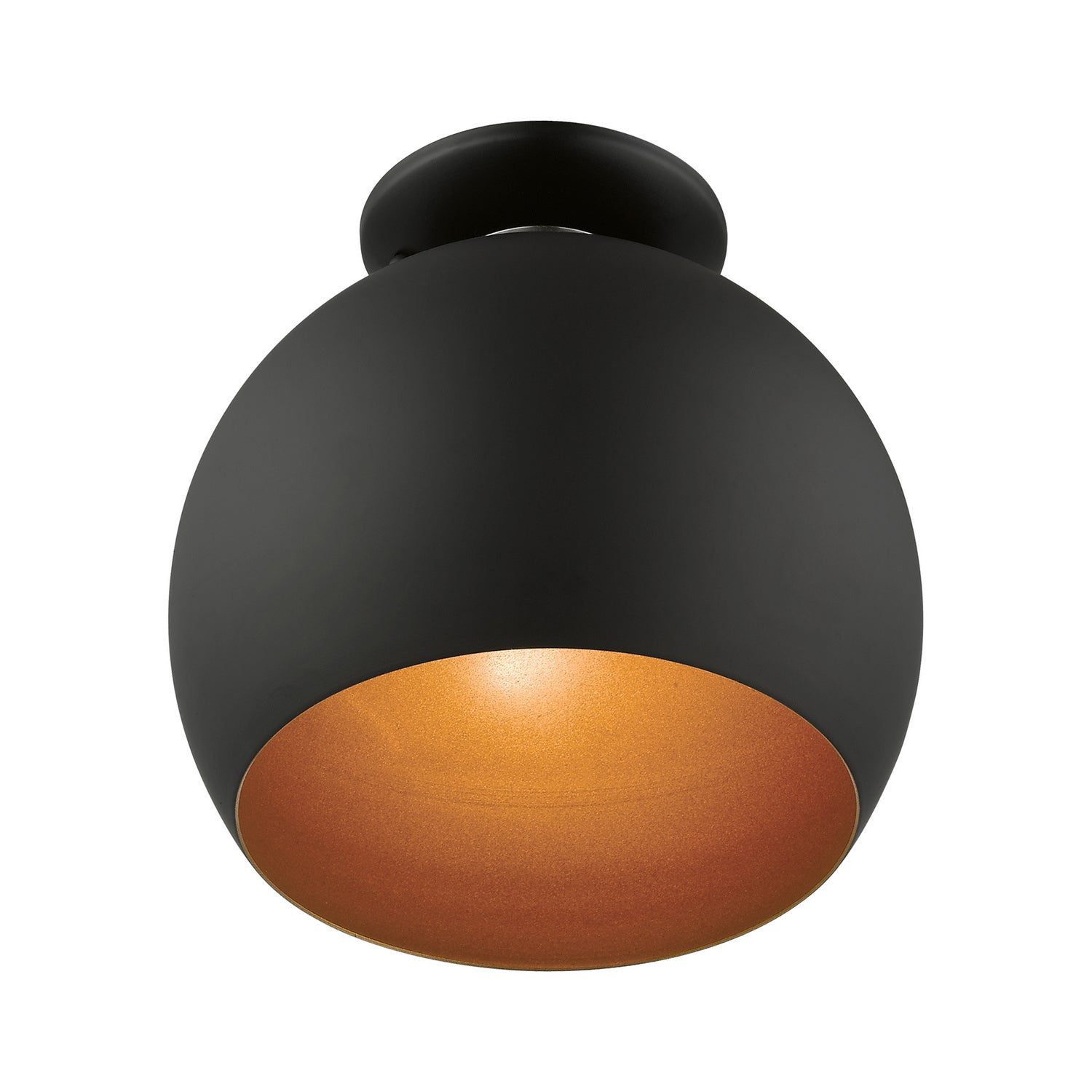 Livex Lighting - 43390-04 - One Light Semi-Flush Mount - Piedmont - Black w/ Brushed Nickels