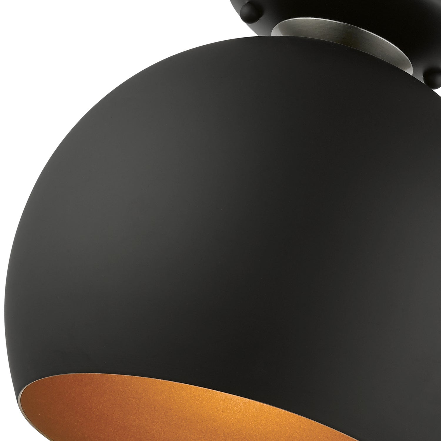 Livex Lighting - 43390-04 - One Light Semi-Flush Mount - Piedmont - Black w/ Brushed Nickels