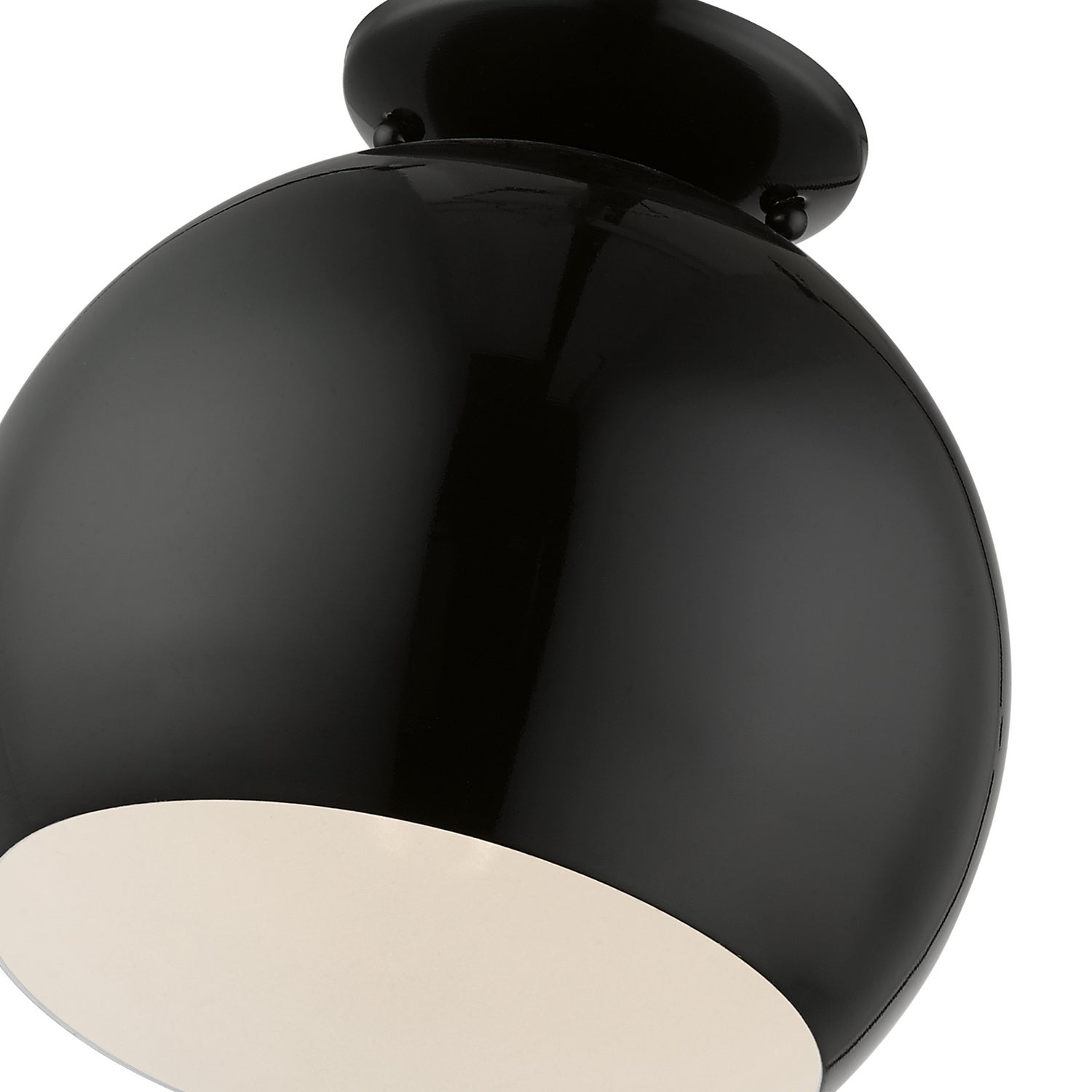 Livex Lighting - 43390-68 - One Light Semi-Flush Mount - Piedmont - Shiny Black