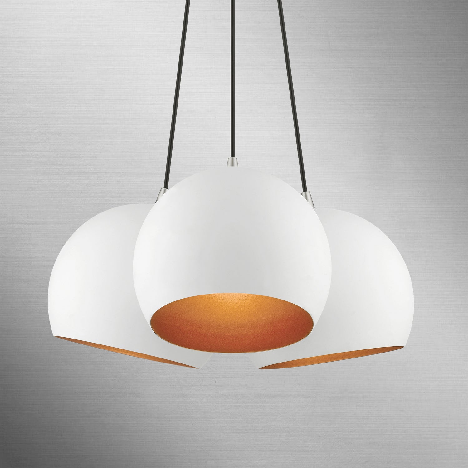 Livex Lighting - 43393-03 - Three Light Pendant - Piedmont - White w/ Brushed Nickels