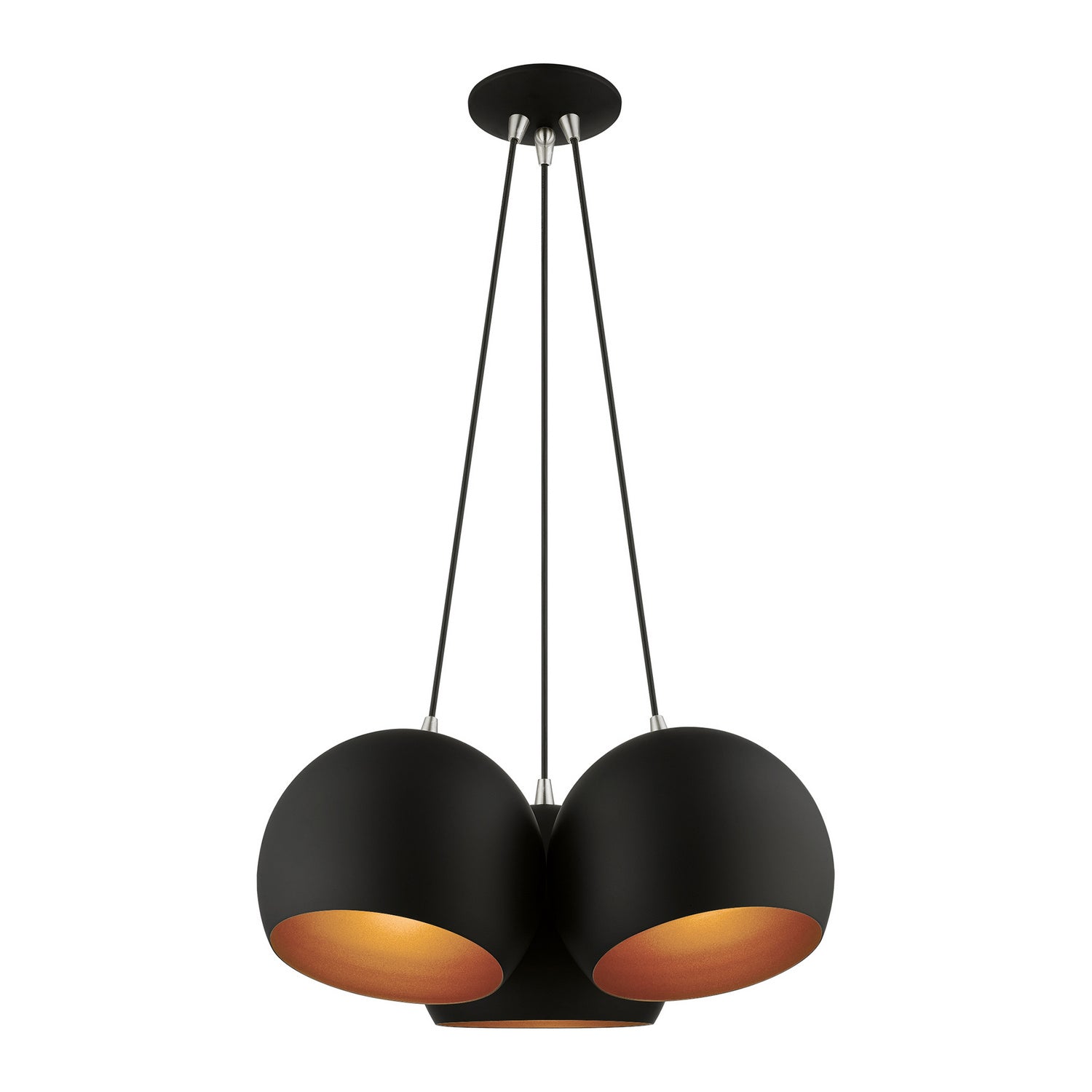 Livex Lighting - 43393-04 - Three Light Pendant - Piedmont - Black w/ Brushed Nickels