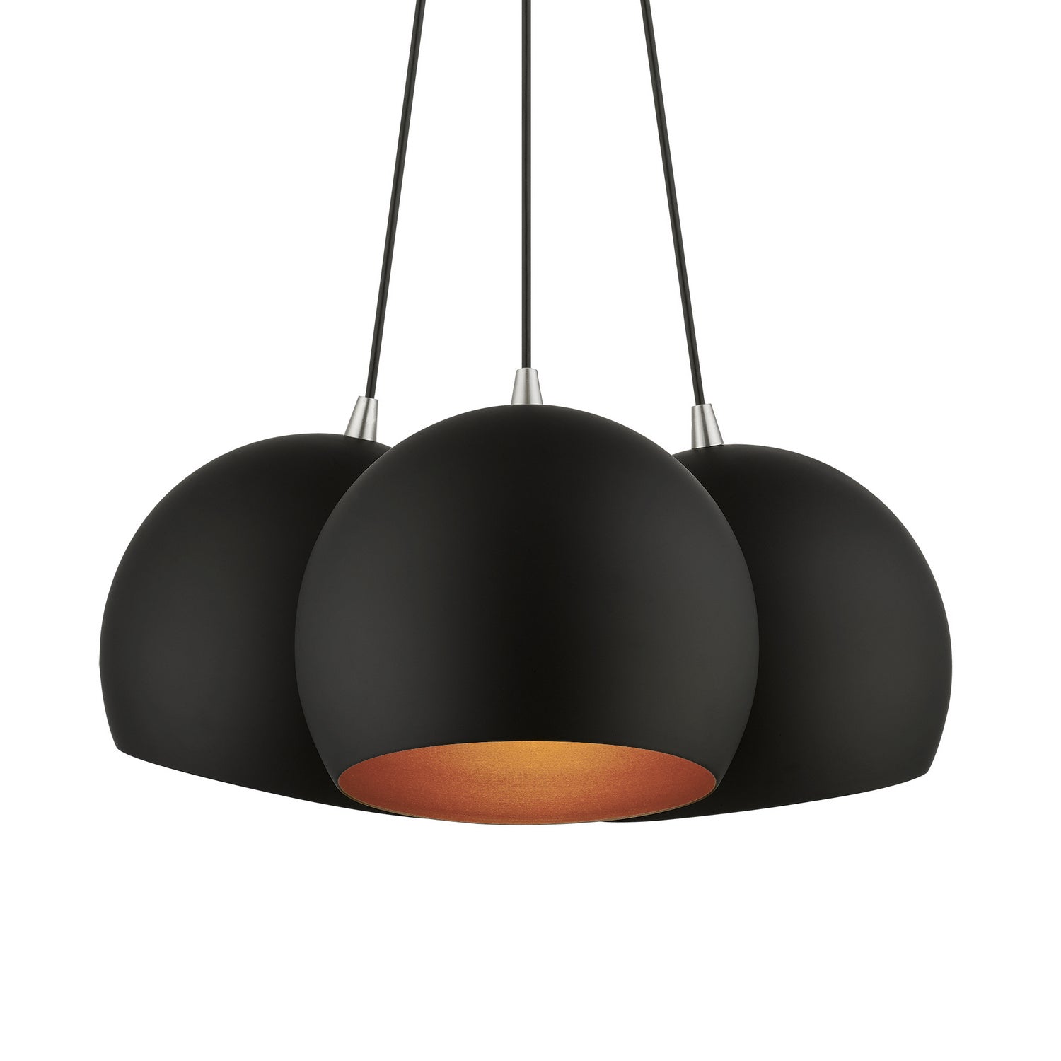 Livex Lighting - 43393-04 - Three Light Pendant - Piedmont - Black w/ Brushed Nickels