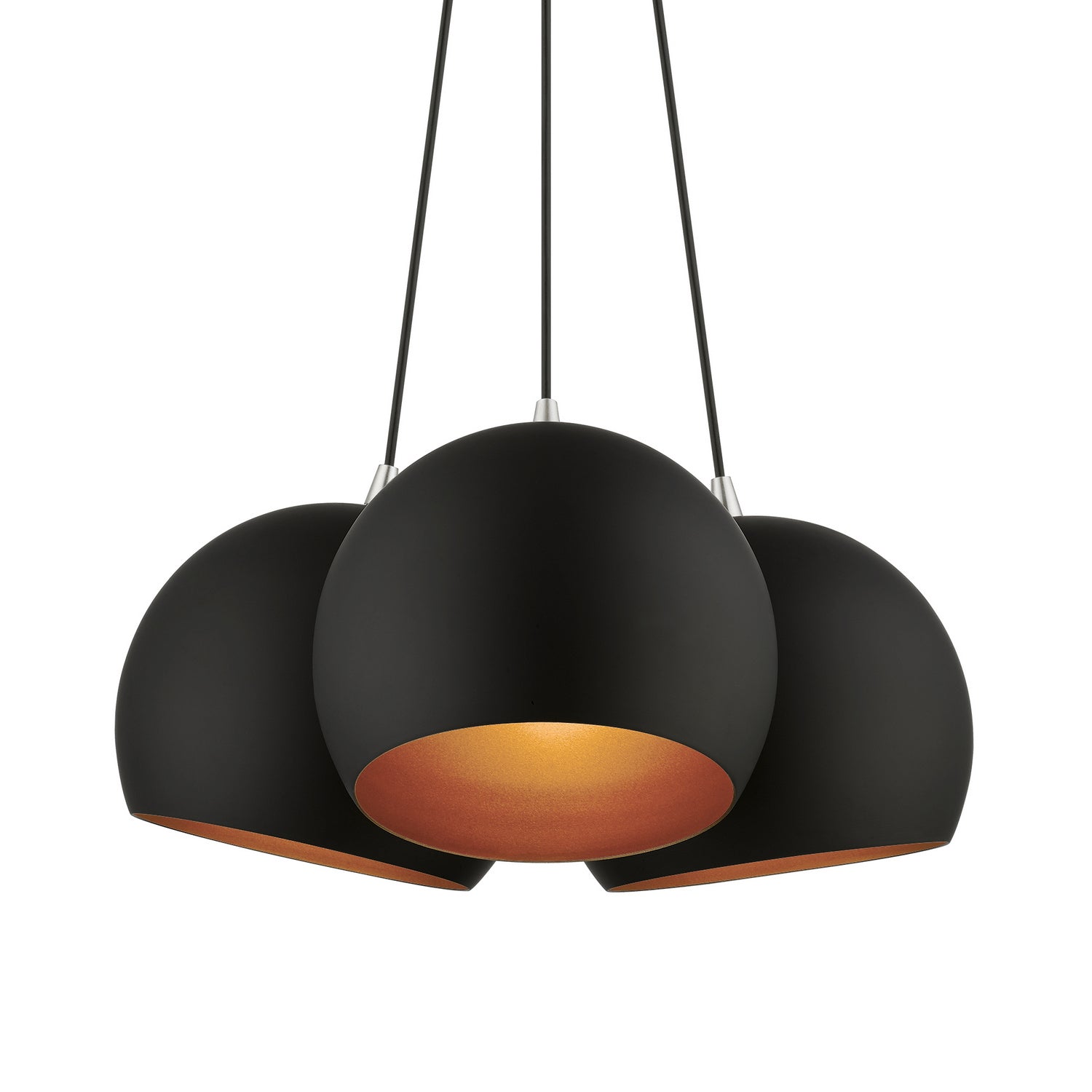 Livex Lighting - 43393-04 - Three Light Pendant - Piedmont - Black w/ Brushed Nickels