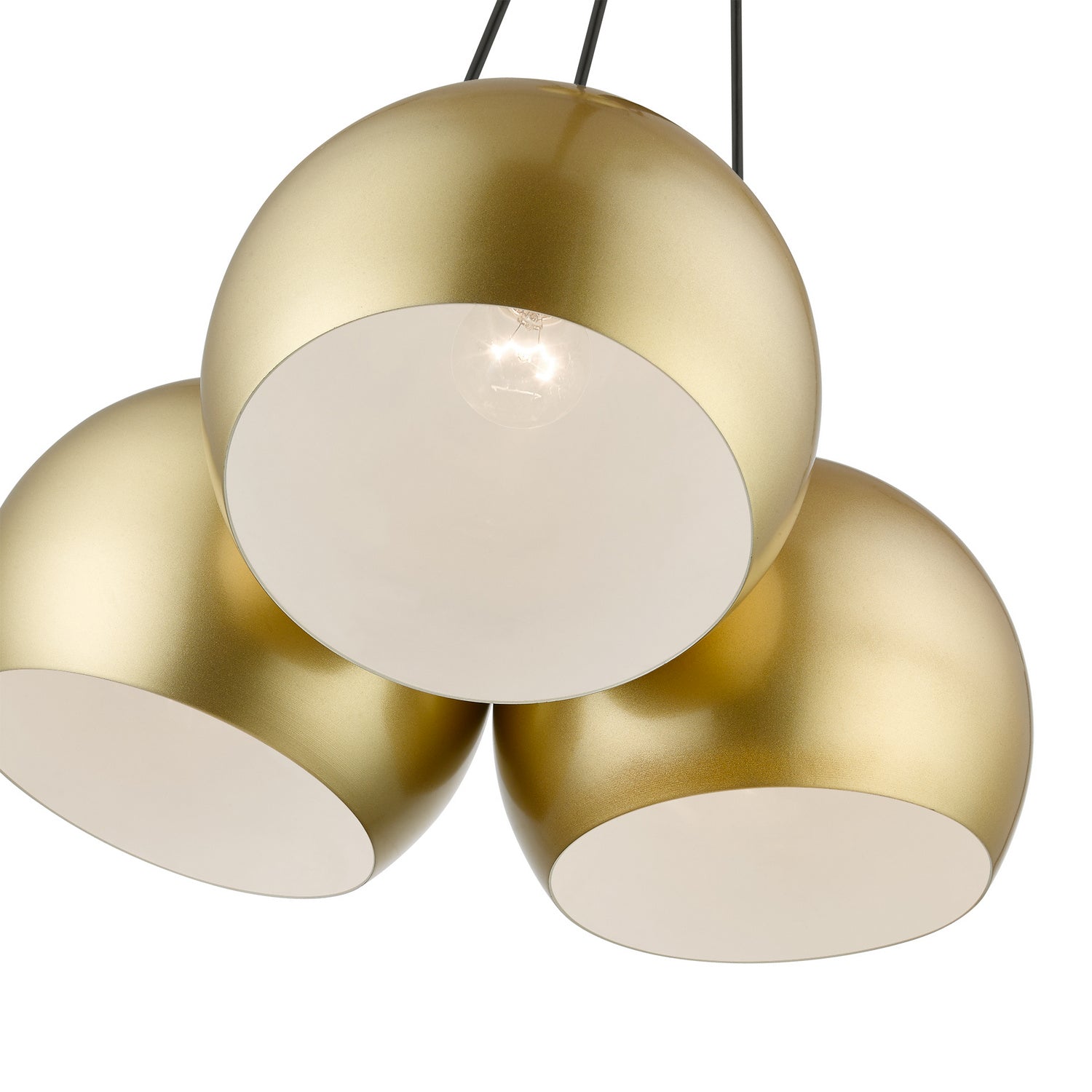 Livex Lighting - 43393-33 - Three Light Pendant - Piedmont - Soft Gold w/ Polished Brasss