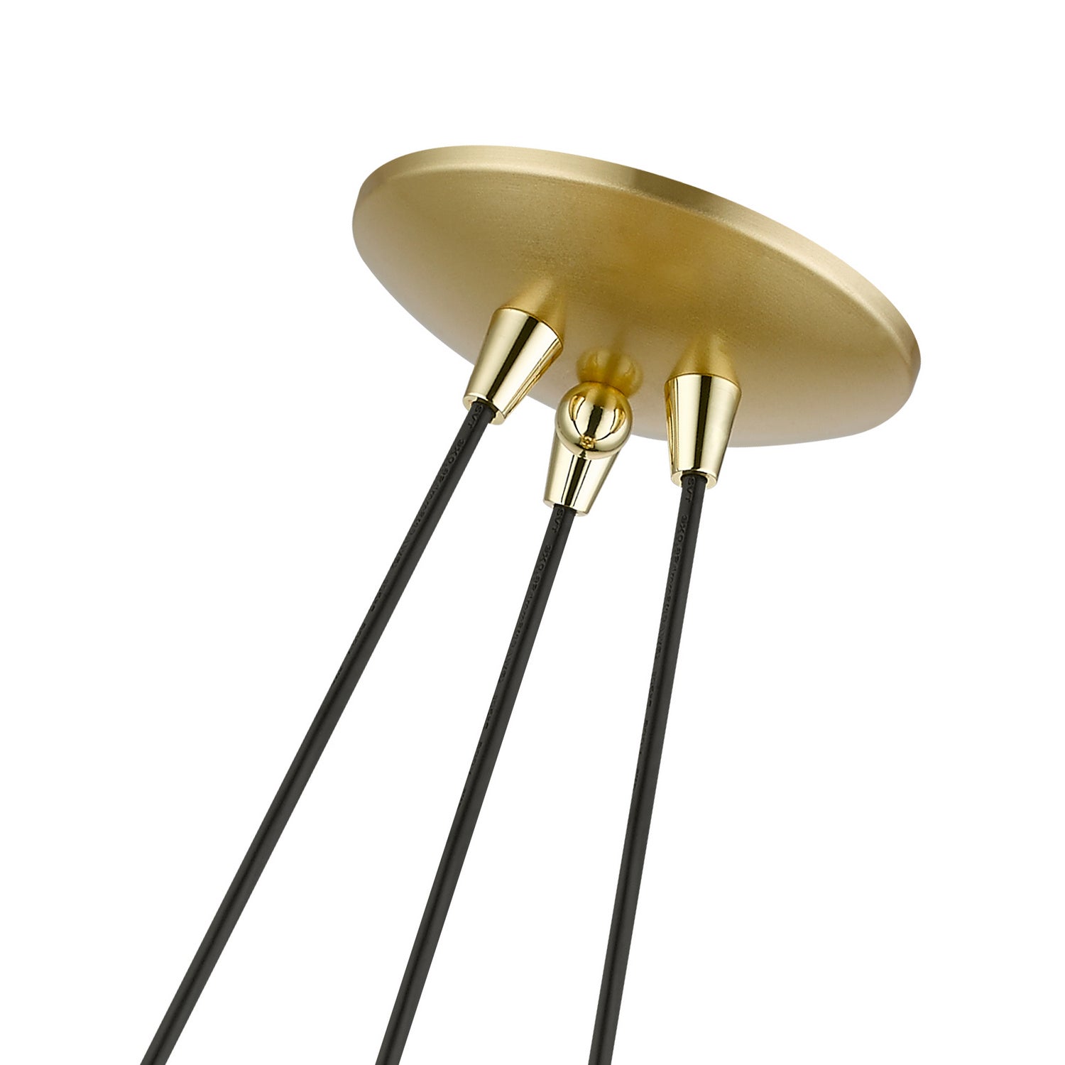 Livex Lighting - 43393-33 - Three Light Pendant - Piedmont - Soft Gold w/ Polished Brasss