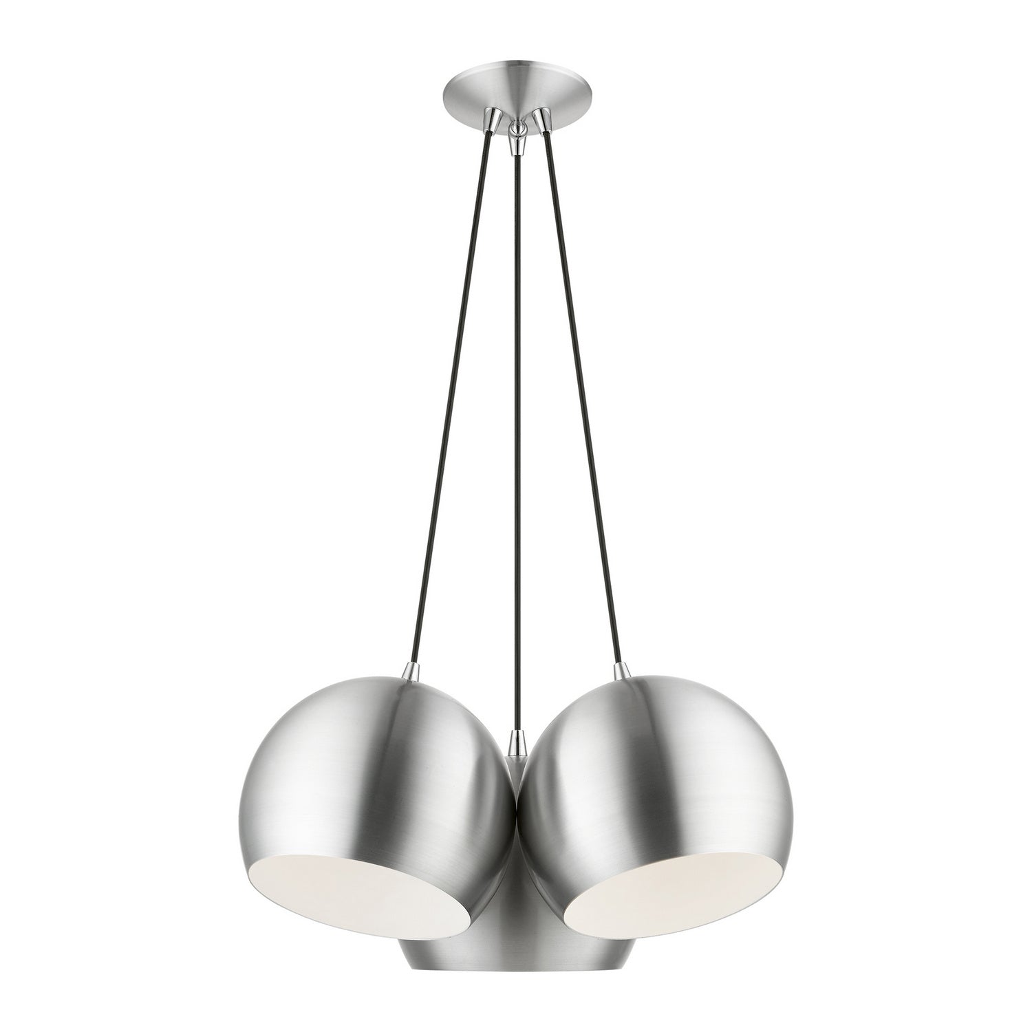 Livex Lighting - 43393-66 - Three Light Pendant - Piedmont - Brushed Aluminum w/ Polished Chromes
