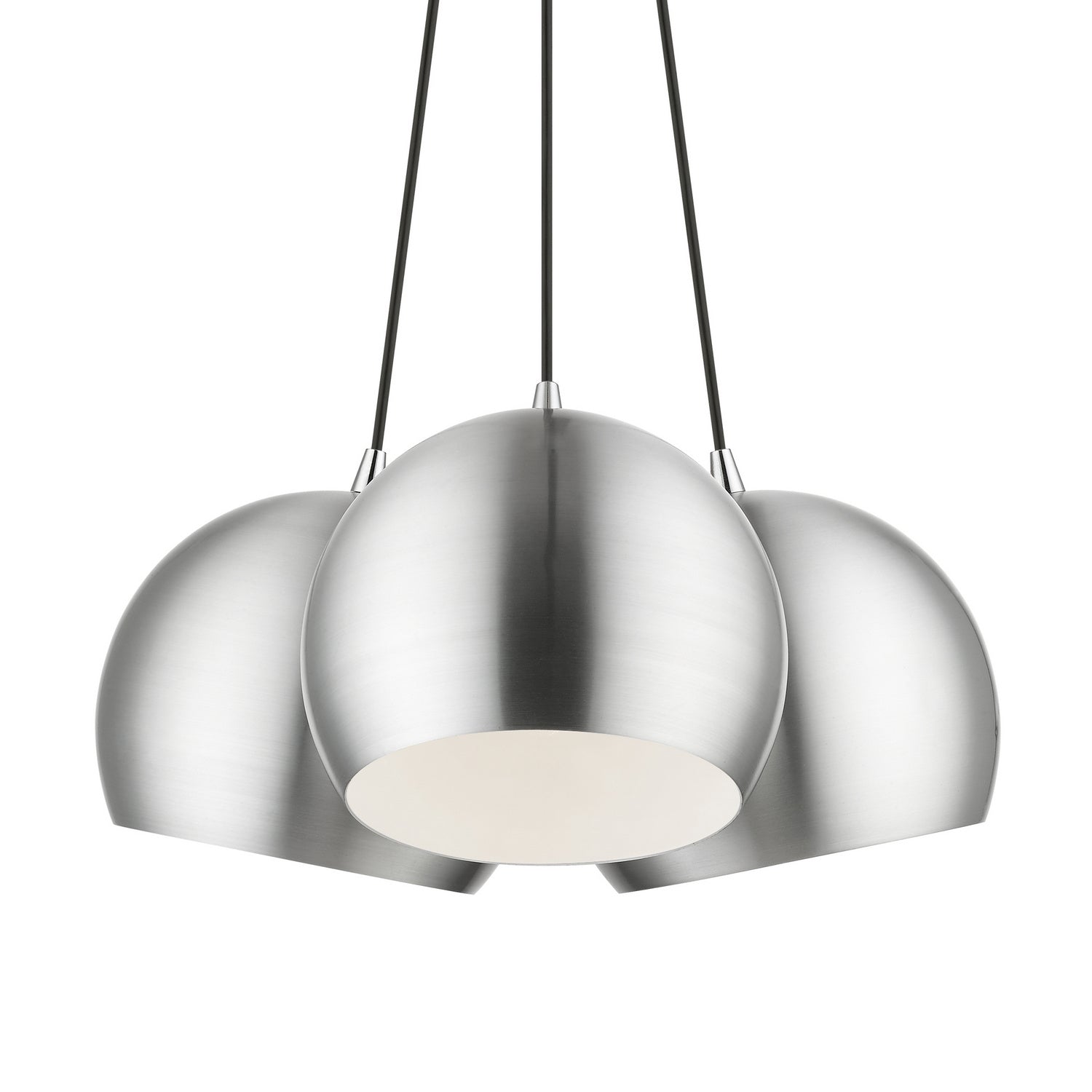 Livex Lighting - 43393-66 - Three Light Pendant - Piedmont - Brushed Aluminum w/ Polished Chromes