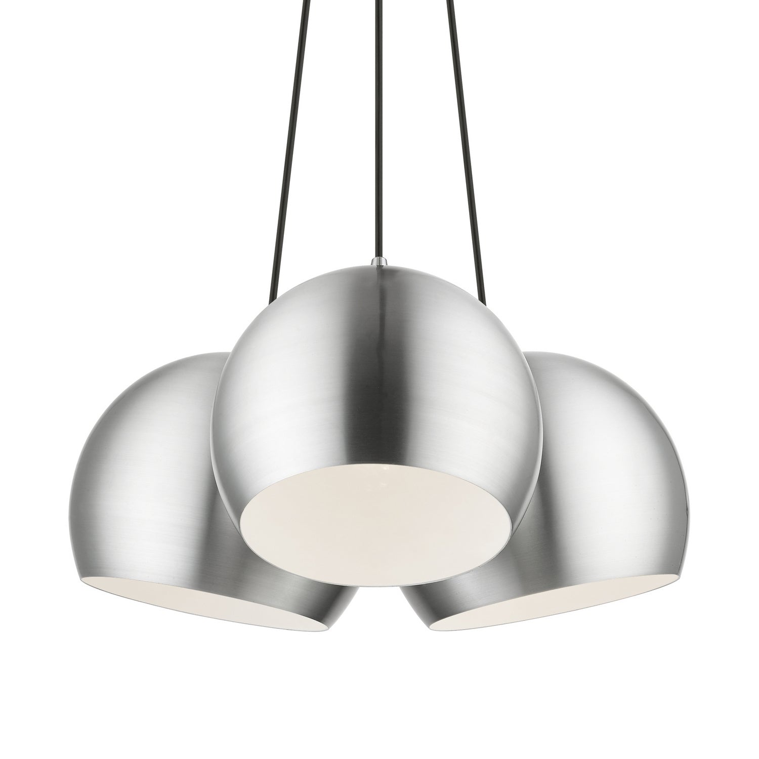 Livex Lighting - 43393-66 - Three Light Pendant - Piedmont - Brushed Aluminum w/ Polished Chromes
