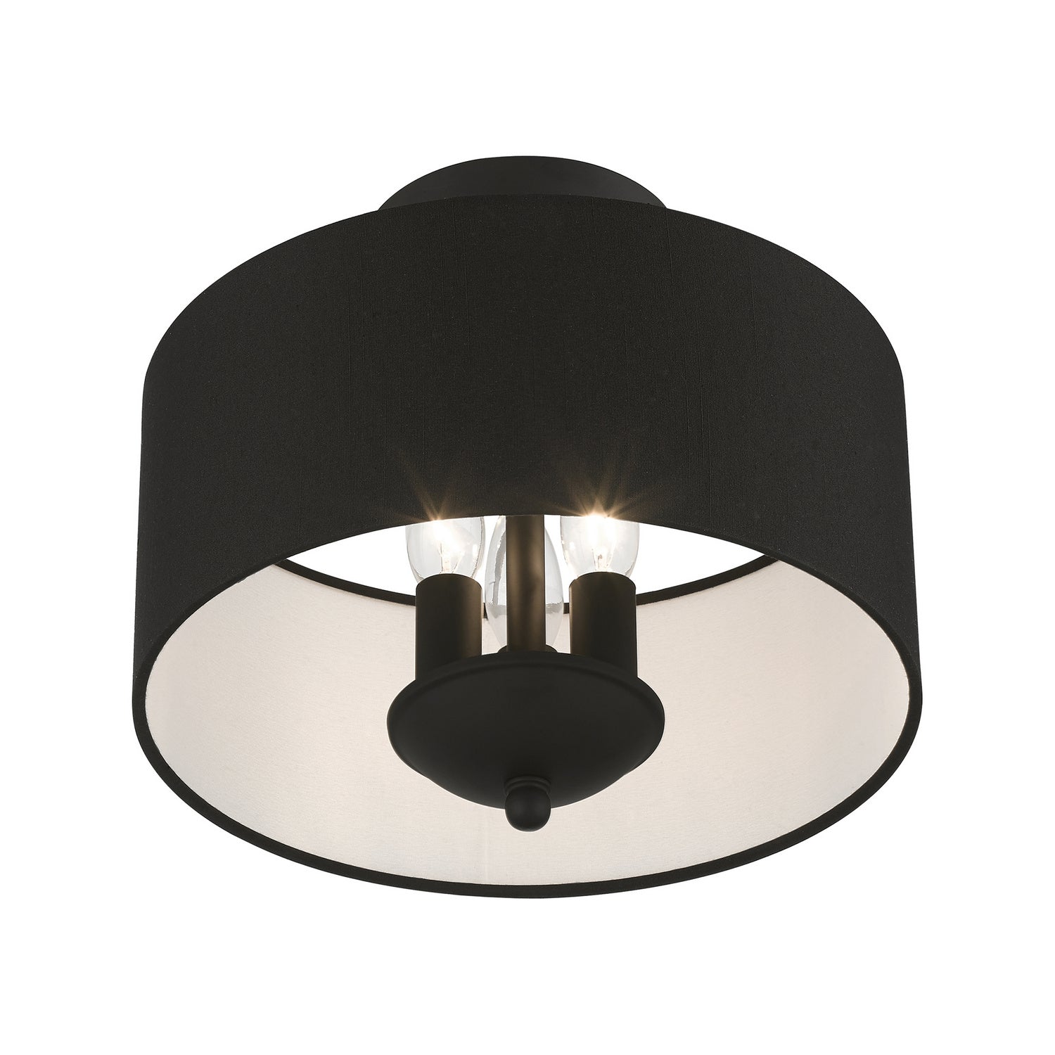 Livex Lighting - 43441-04 - Three Light Semi-Flush Mount - Bainbridge - Black