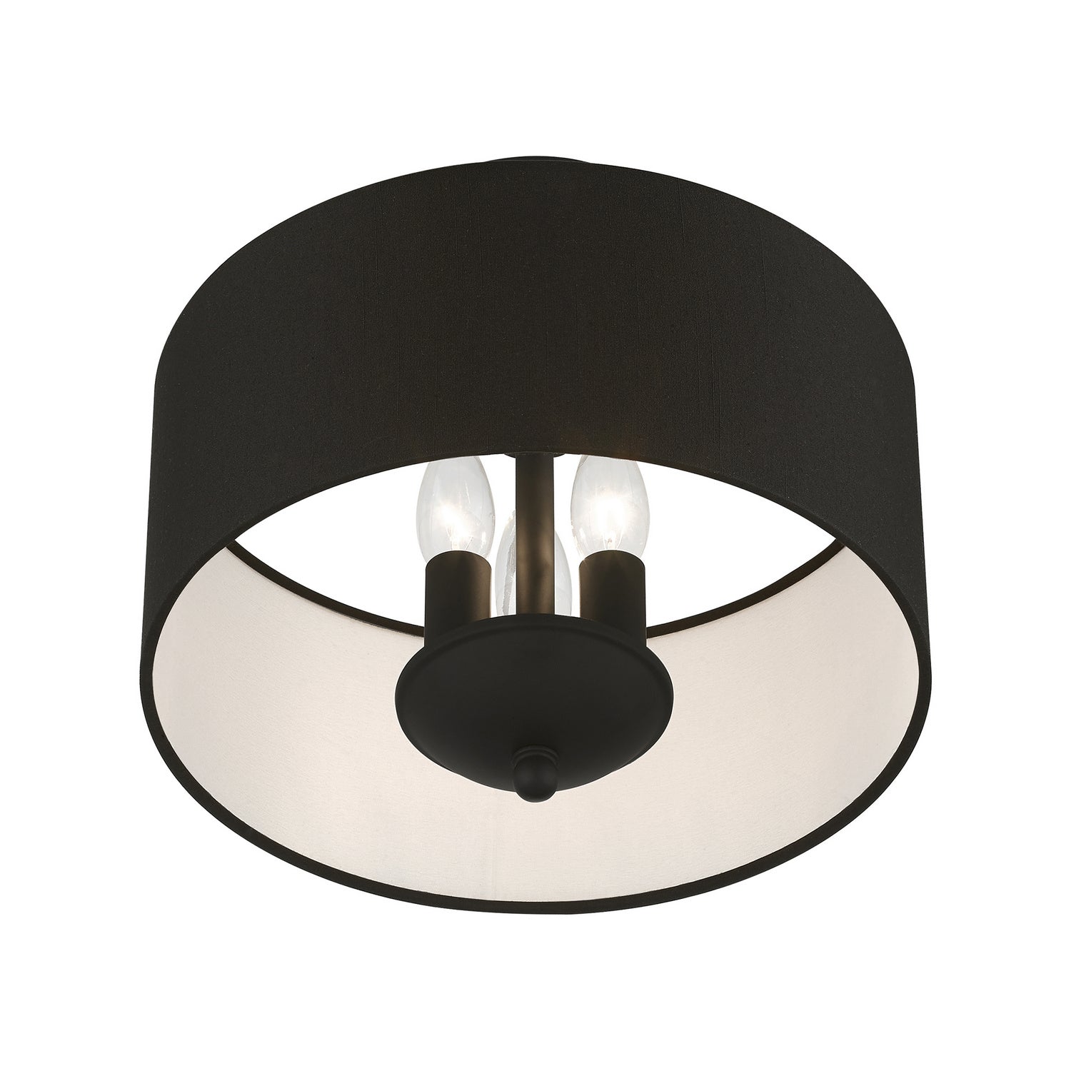 Livex Lighting - 43441-04 - Three Light Semi-Flush Mount - Bainbridge - Black