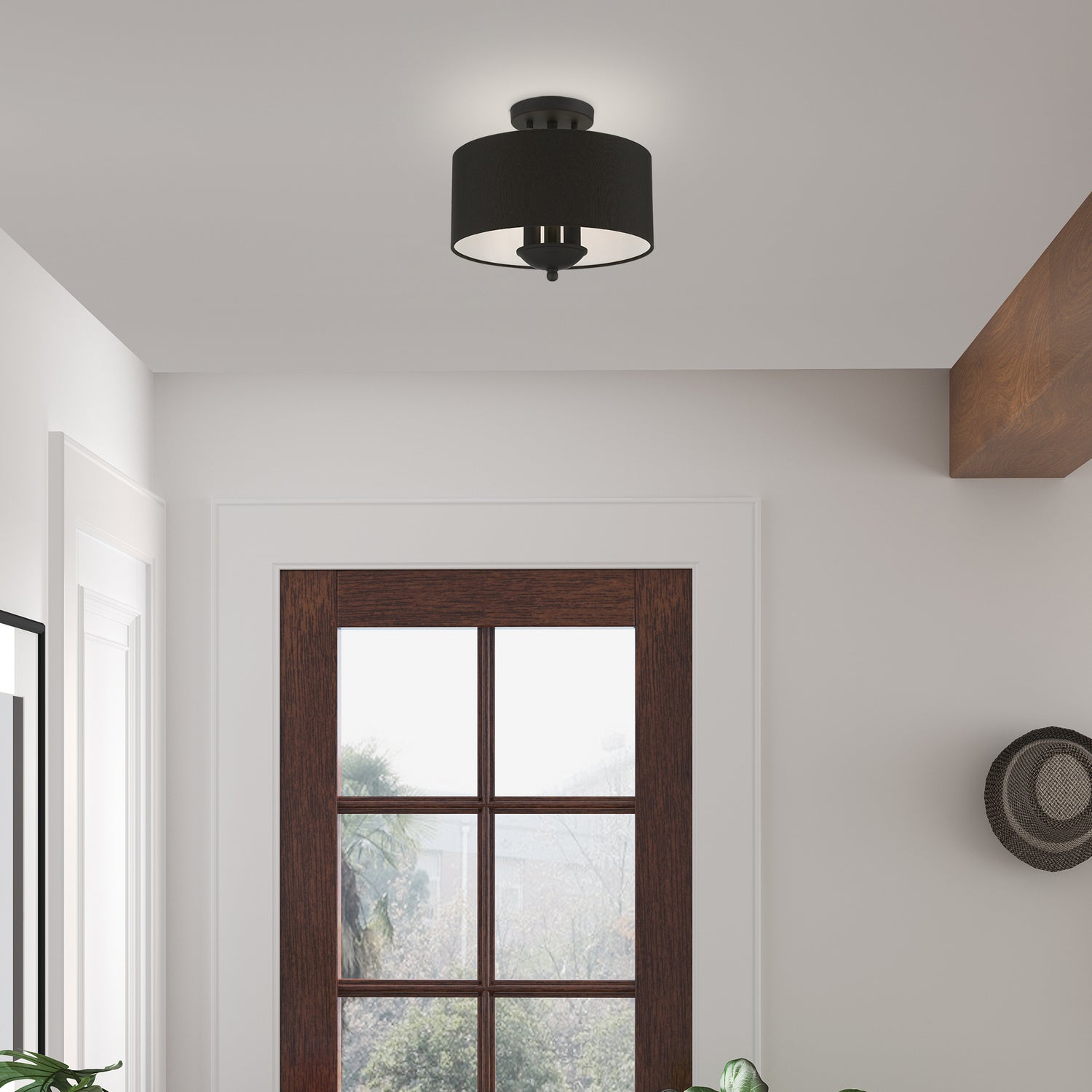 Livex Lighting - 43441-04 - Three Light Semi-Flush Mount - Bainbridge - Black