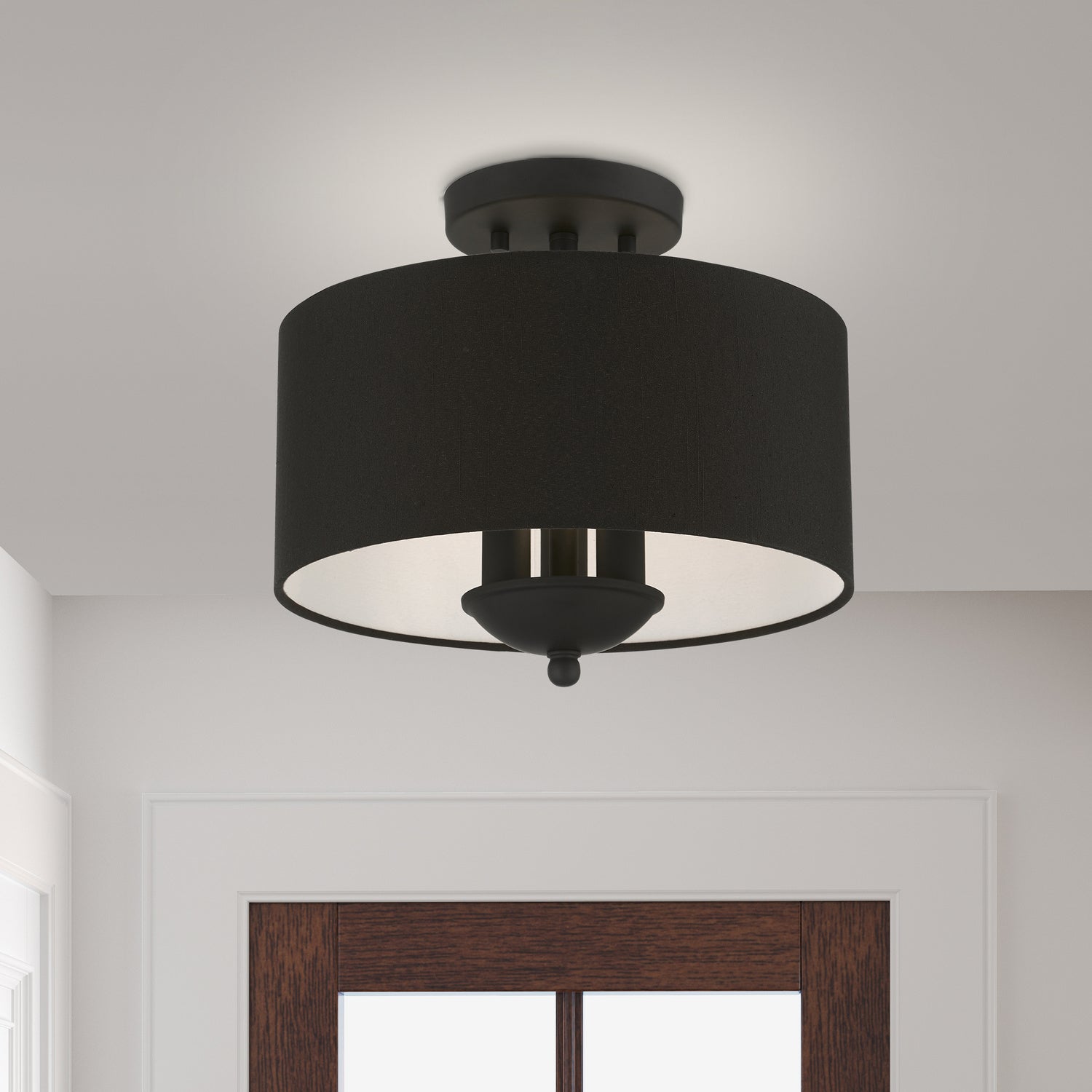 Livex Lighting - 43441-04 - Three Light Semi-Flush Mount - Bainbridge - Black