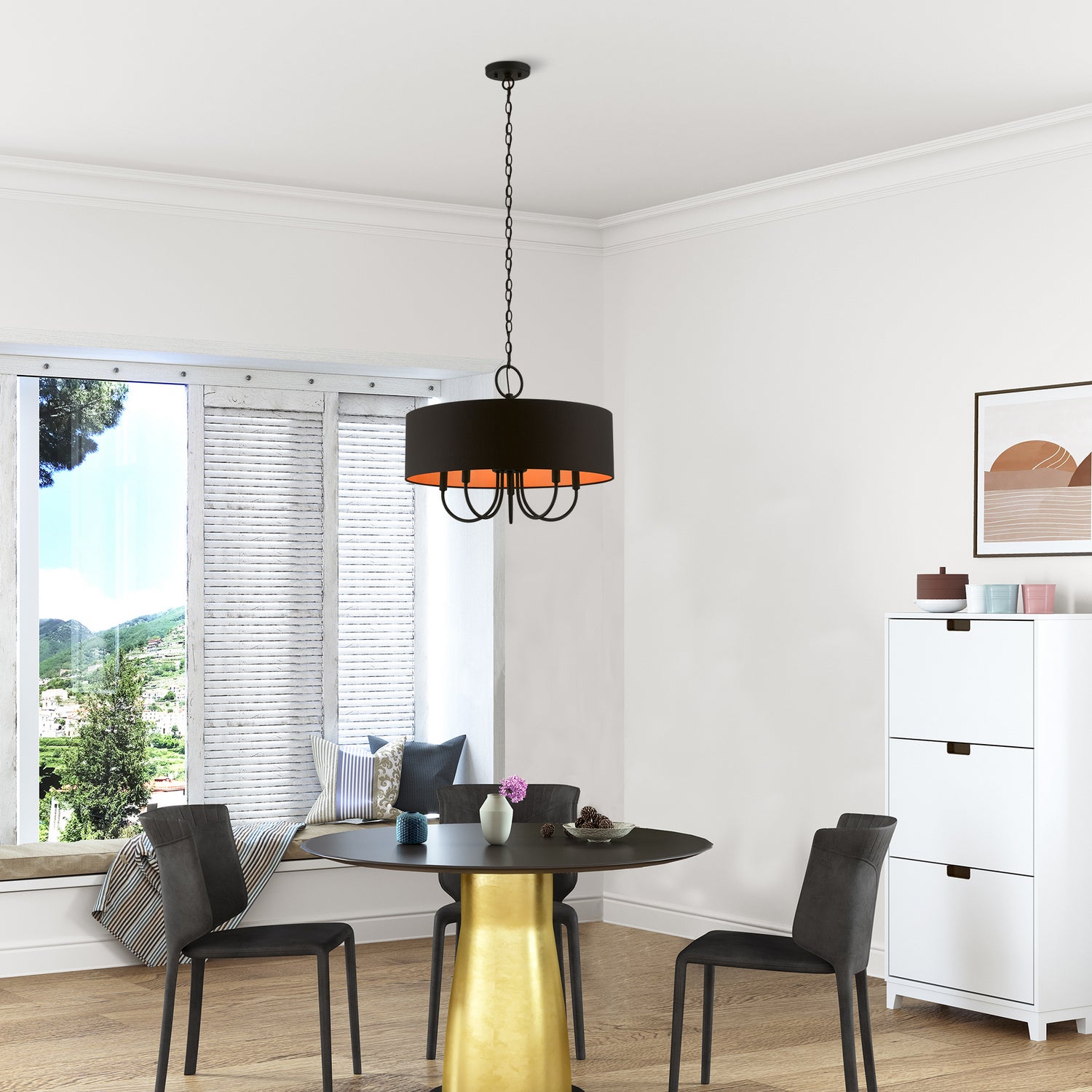 Livex Lighting - 45615-04 - Five Light Pendant - Sentosa - Black