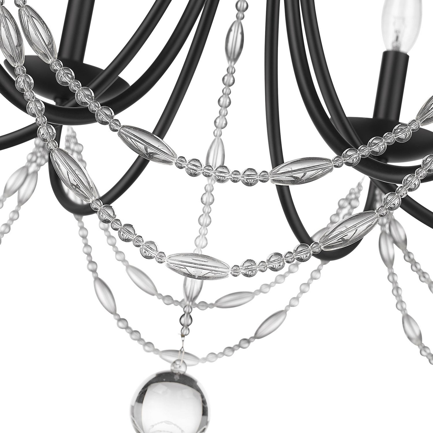 Golden - 7644-6 BLK - Six Light Chandelier - Mirabella - Matte Black