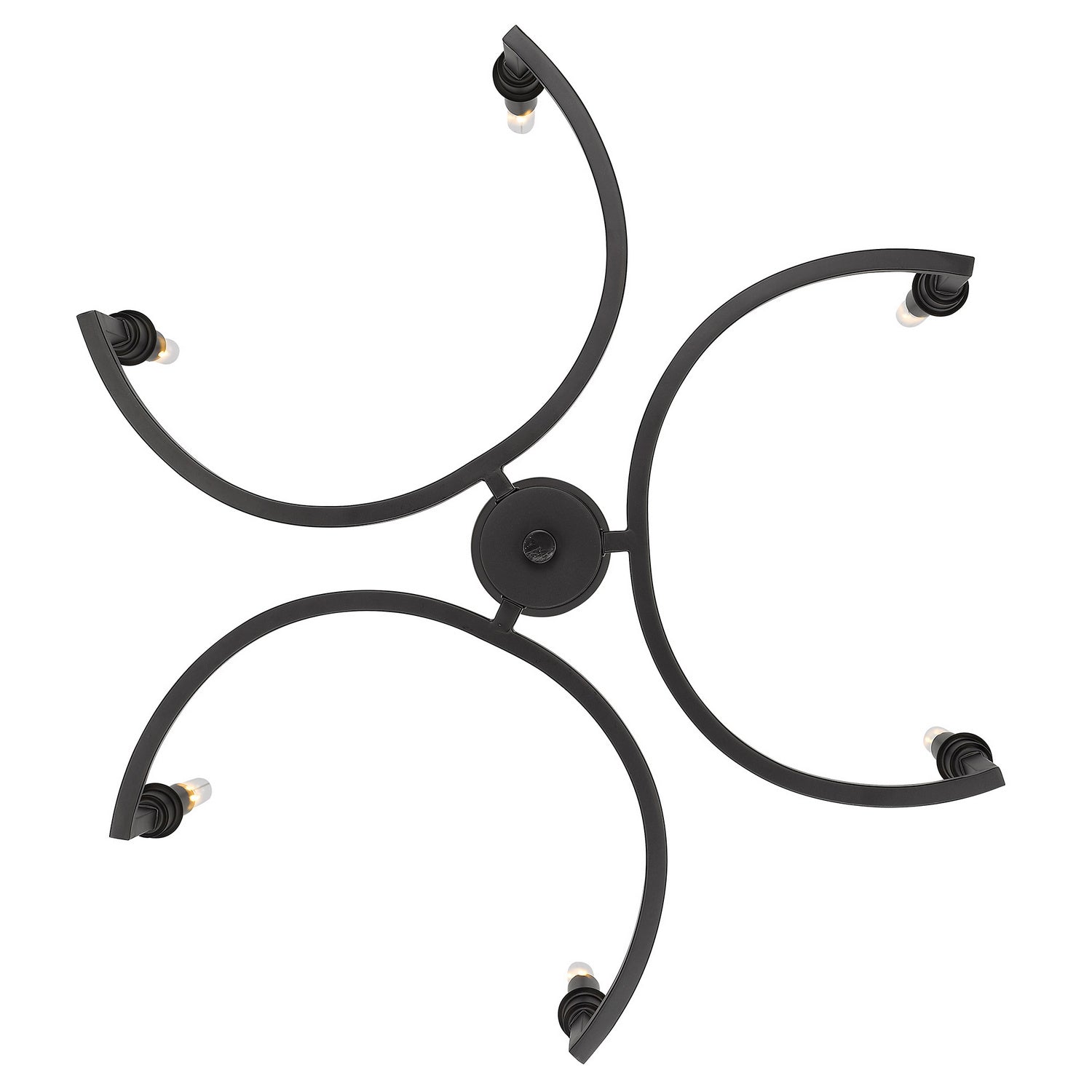 Golden - 8209-6 BLK - Six Light Chandelier - Ellyn - Matte Black