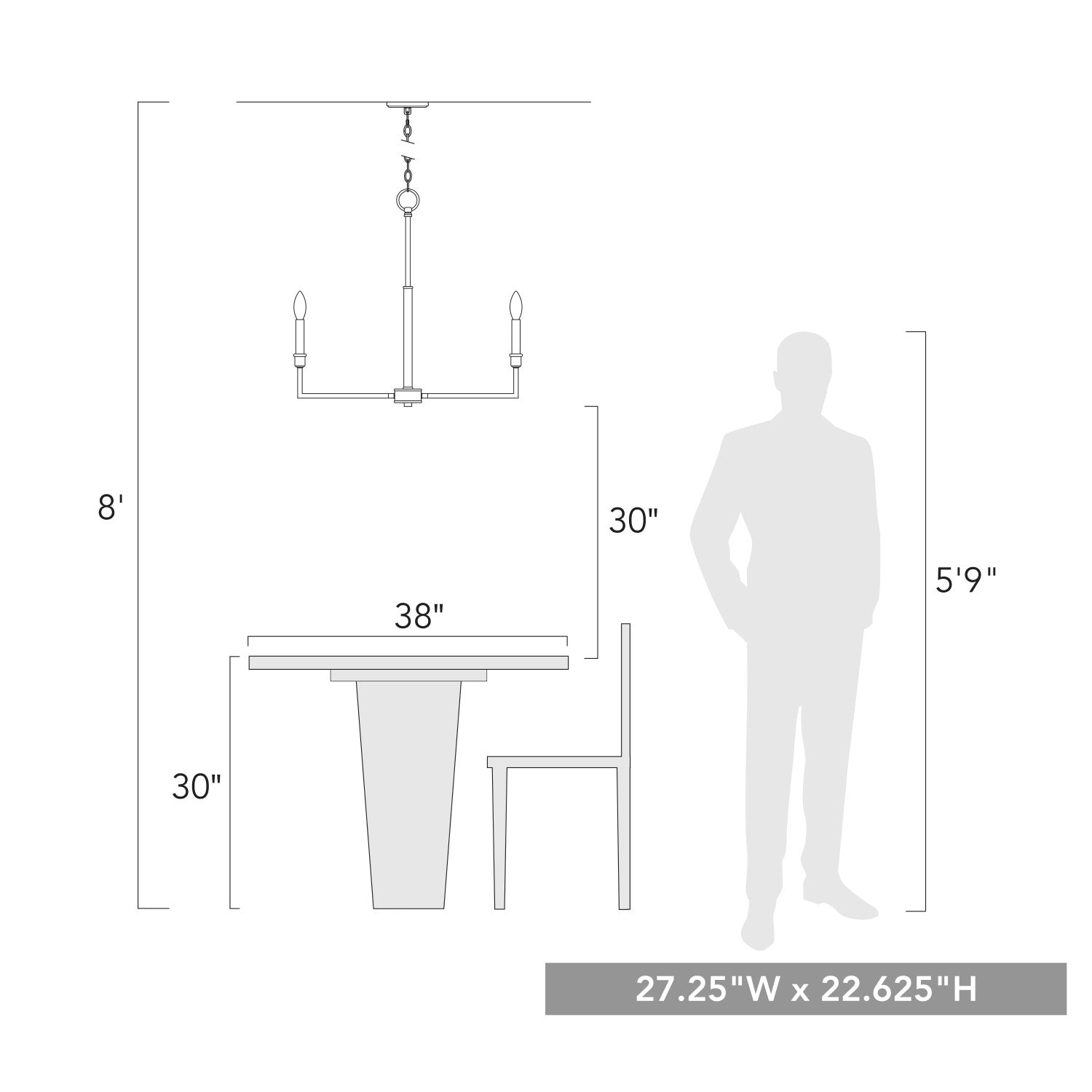 Golden - 8209-6 BLK - Six Light Chandelier - Ellyn - Matte Black