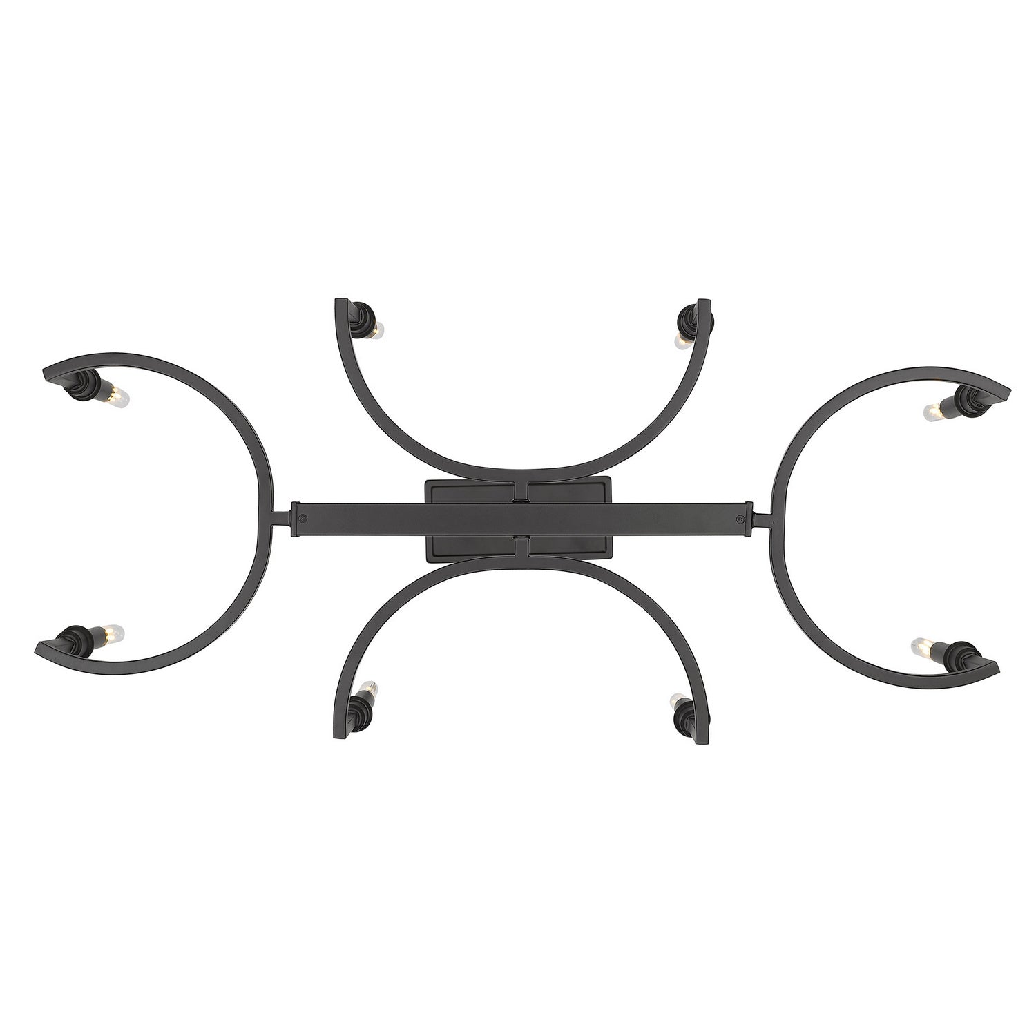 Golden - 8209-LP BLK - Eight Light Linear Pendant - Ellyn - Matte Black