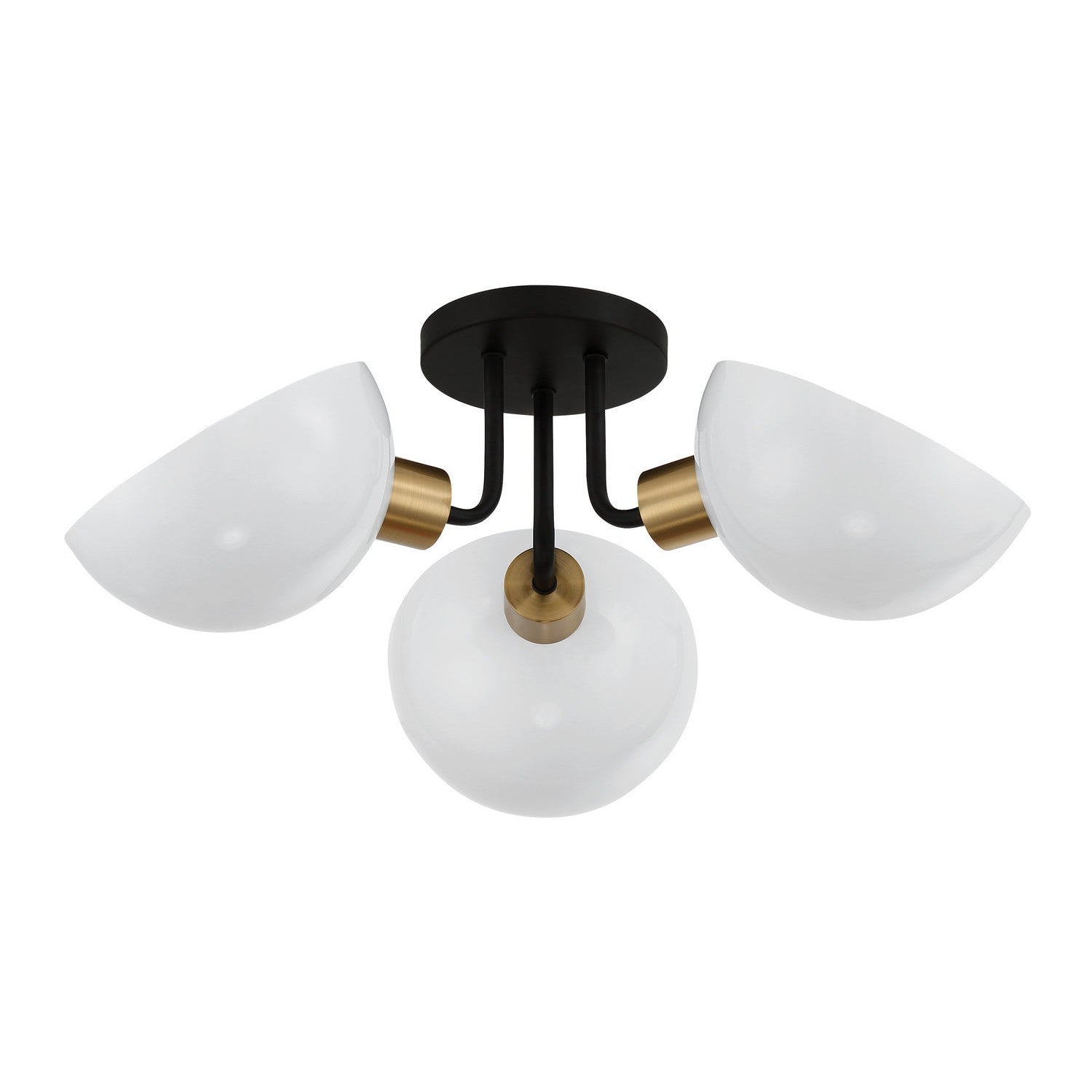 Crystorama - GIG-810-BK-AG - Three Light Semi Flush Mount - Gigi - Black + Aged Brass