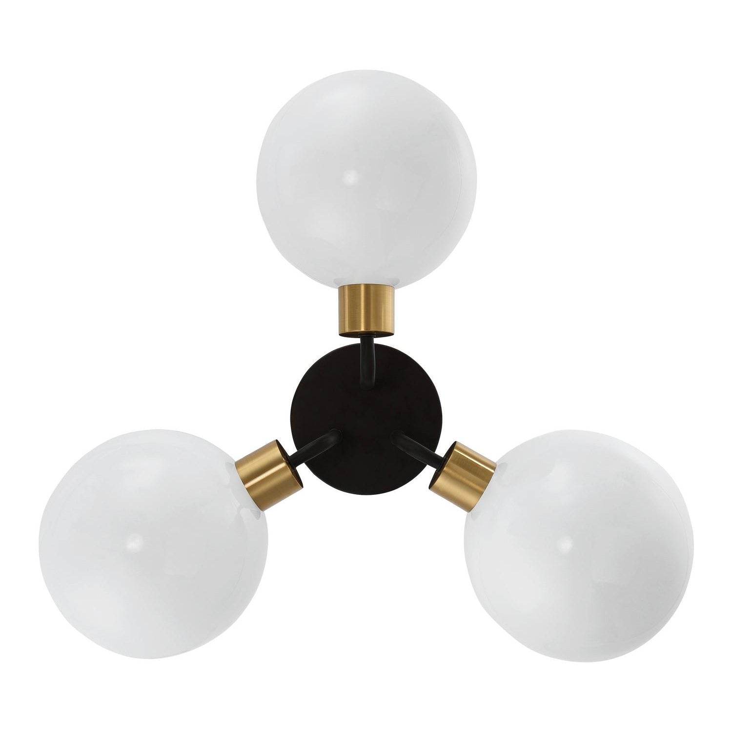 Crystorama - GIG-810-BK-AG - Three Light Semi Flush Mount - Gigi - Black + Aged Brass