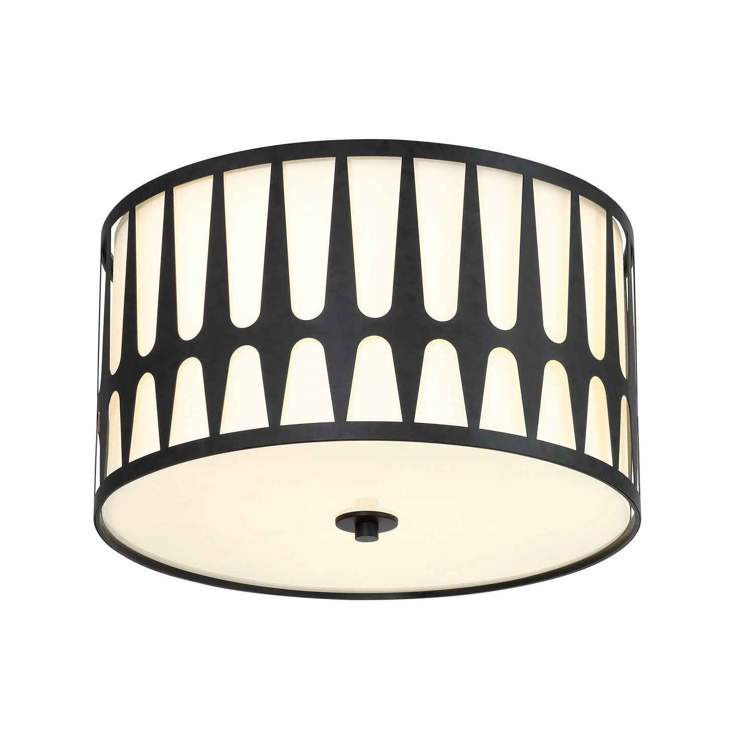 Crystorama - ROY-800-BK - Three Light Flush Mount - Royston - Black