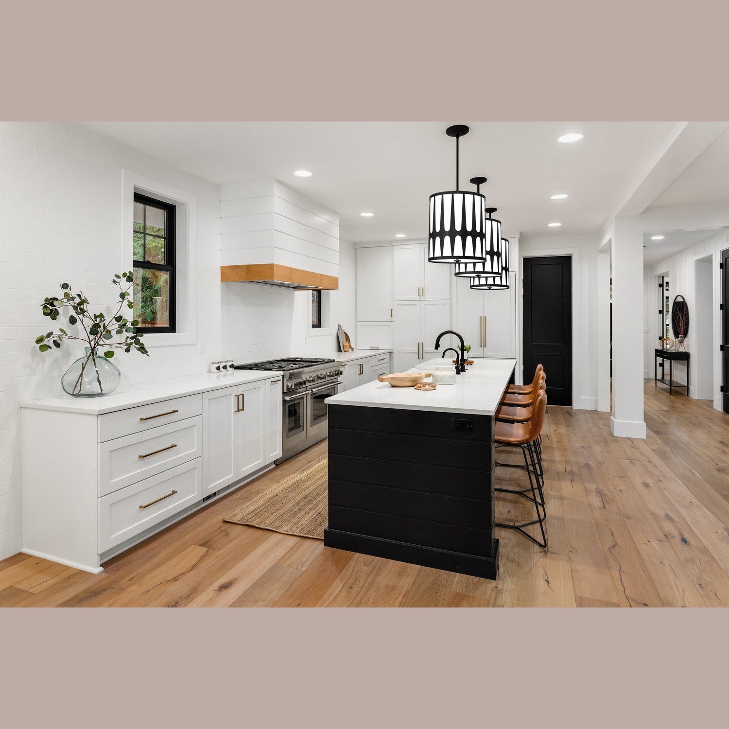 Crystorama - ROY-805-BK - Four Light Pendant - Royston - Black
