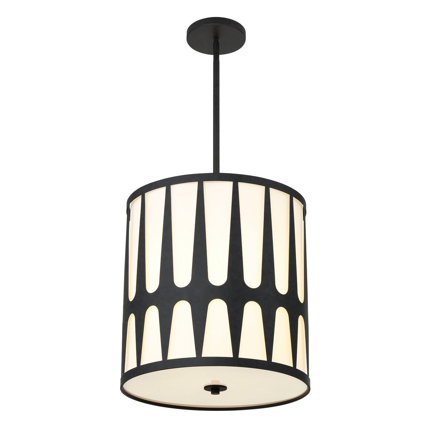 Crystorama - ROY-805-BK - Four Light Pendant - Royston - Black