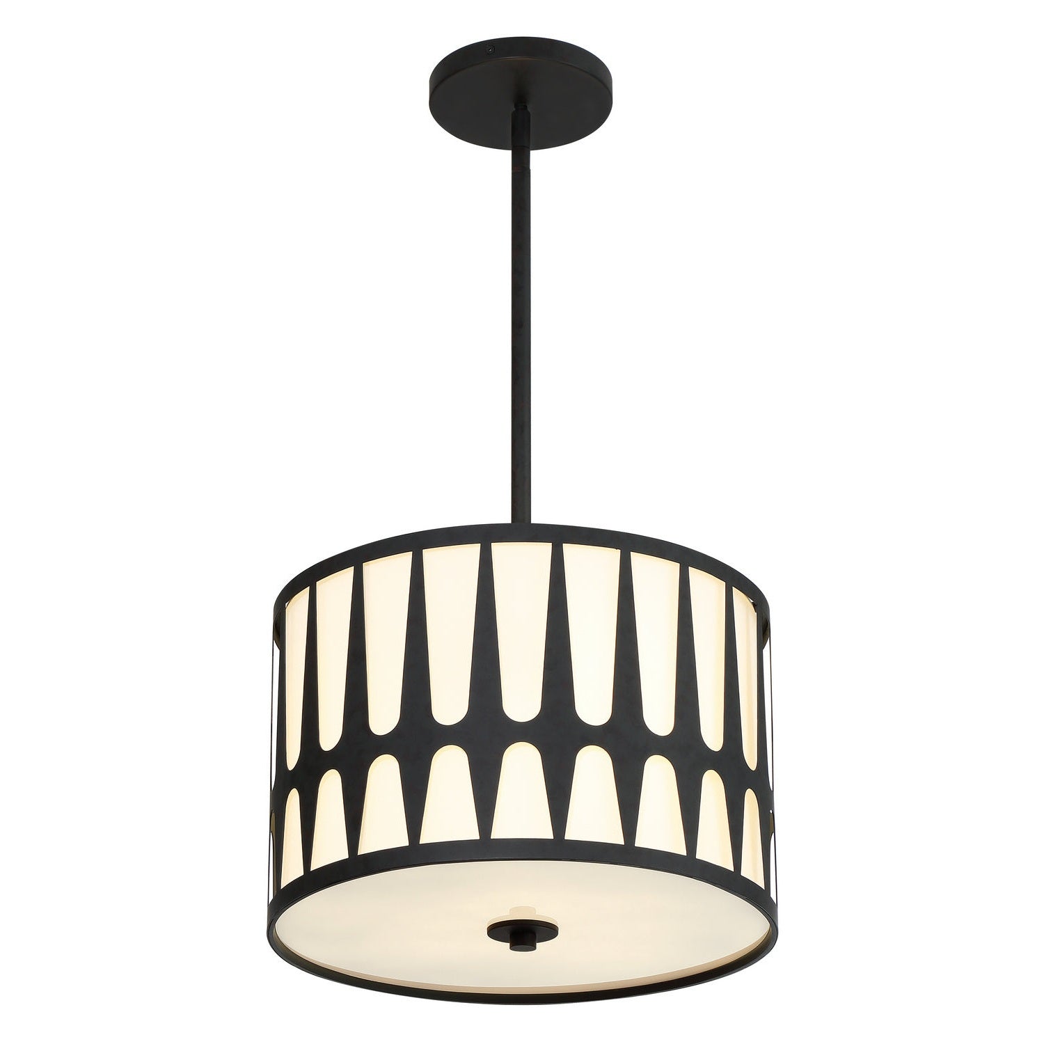 Crystorama - ROY-803-BK - Three Light Pendant - Royston - Black
