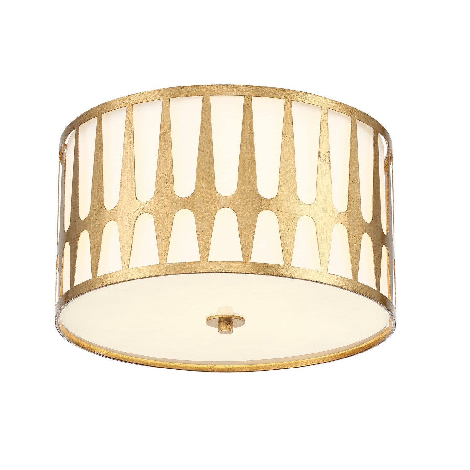 Crystorama - ROY-800-GA - Three Light Flush Mount - Royston - Antique Gold