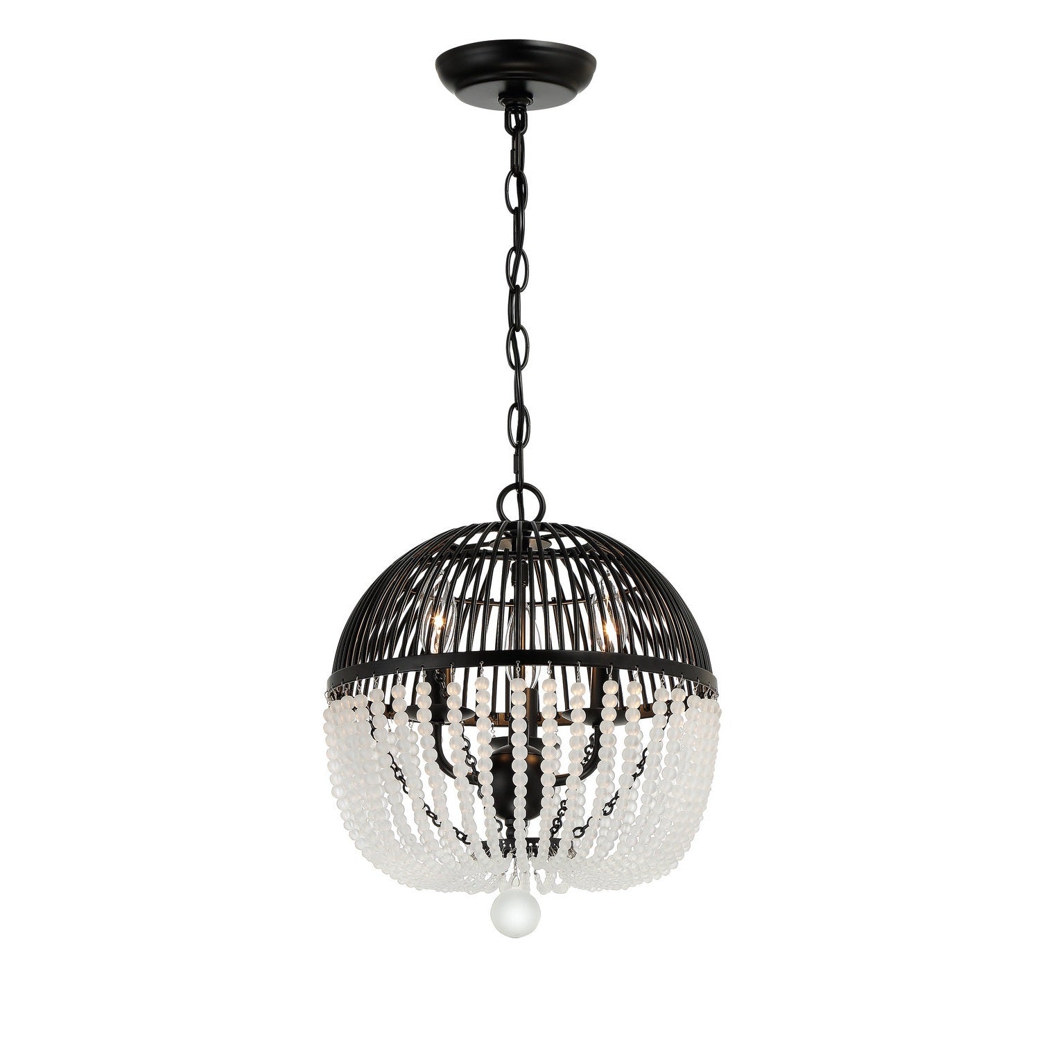 Crystorama - DUV-623-MK - Three Light Mini Chandelier - Duval - Matte Black
