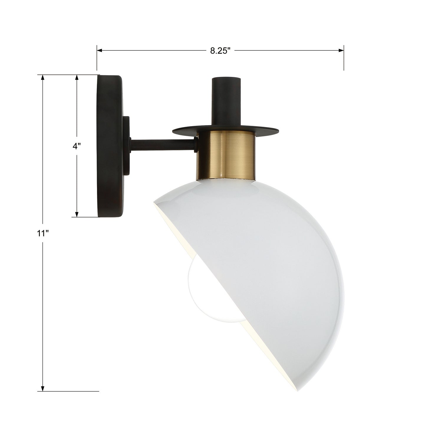 Crystorama - GIG-811-BK-AG - One Light Wall Sconce - Gigi - Black + Aged Brass