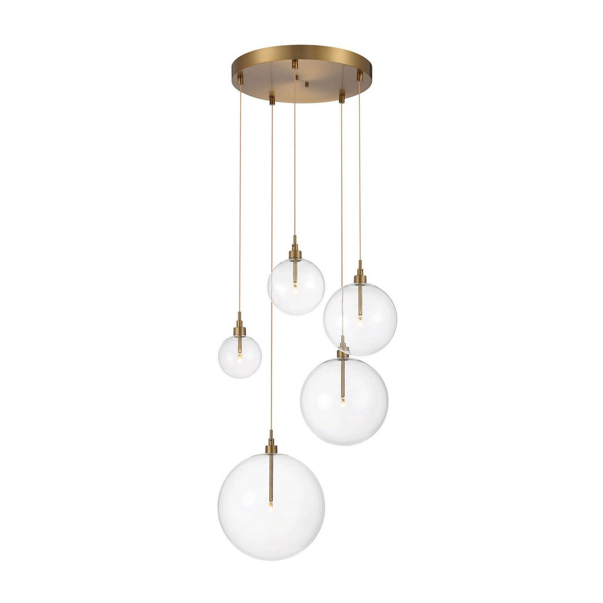 Meridian - M10099NB - LED Pendant - Natural Brass