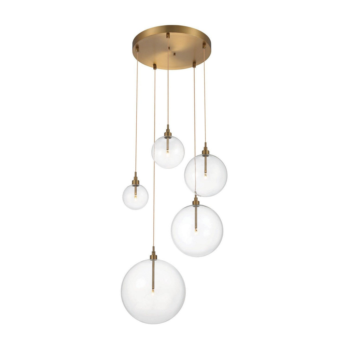 Meridian - M10099NB - LED Pendant - Natural Brass