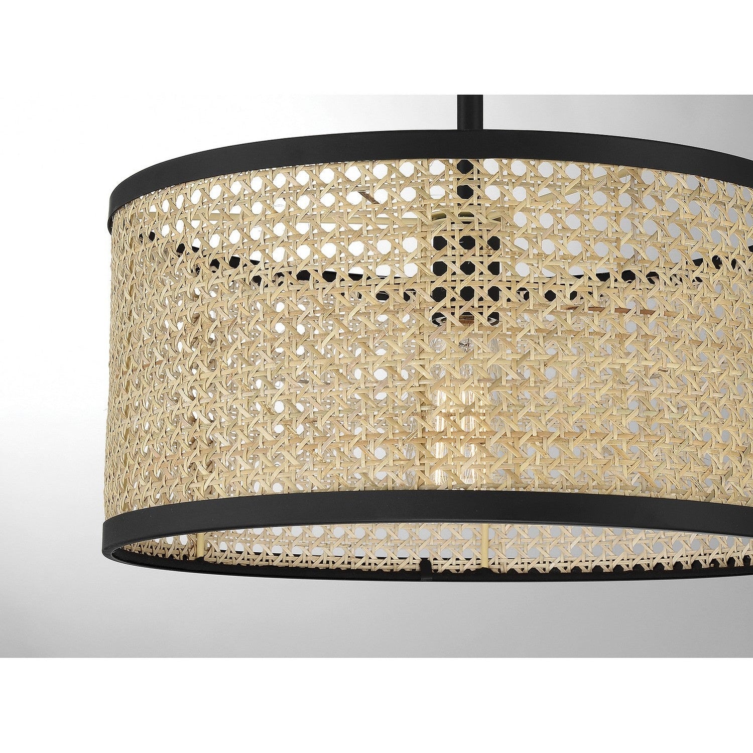 Meridian - M7018MBK - One Light Pendant - Natural Cane with Matte Black