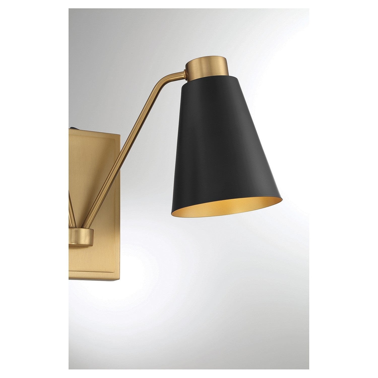 Meridian - M90076MBKNB - Two Light Wall Sconce - Matte Black with Natural Brass