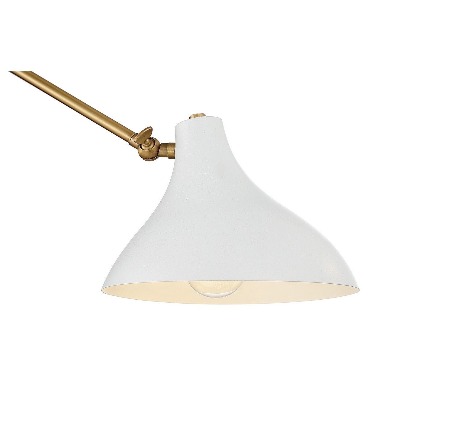 Meridian - M90088WHNB - Two Light Wall Sconce - White with Natural Brass