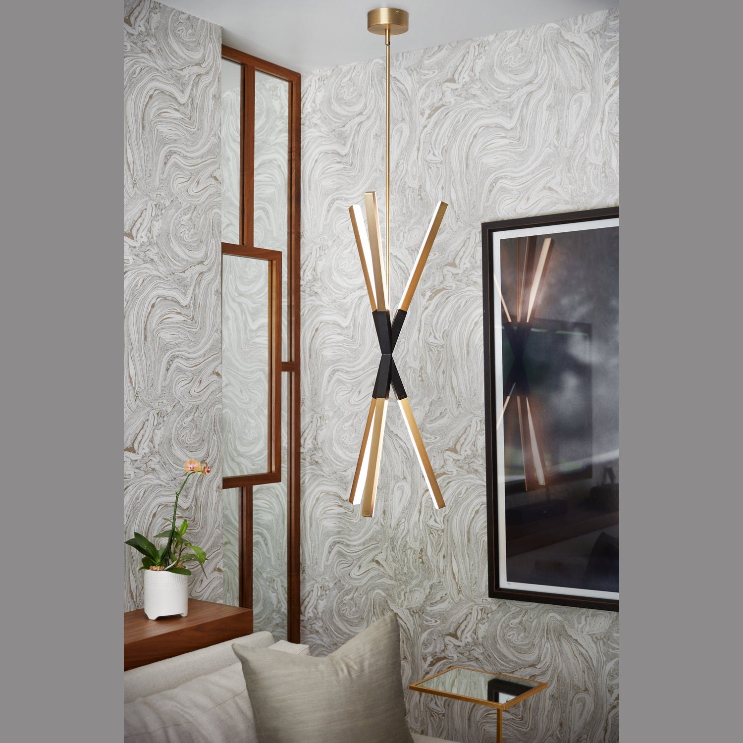 Fredrick Ramond - FR30617LCB - LED Pendant - Rae - Lacquered Brass