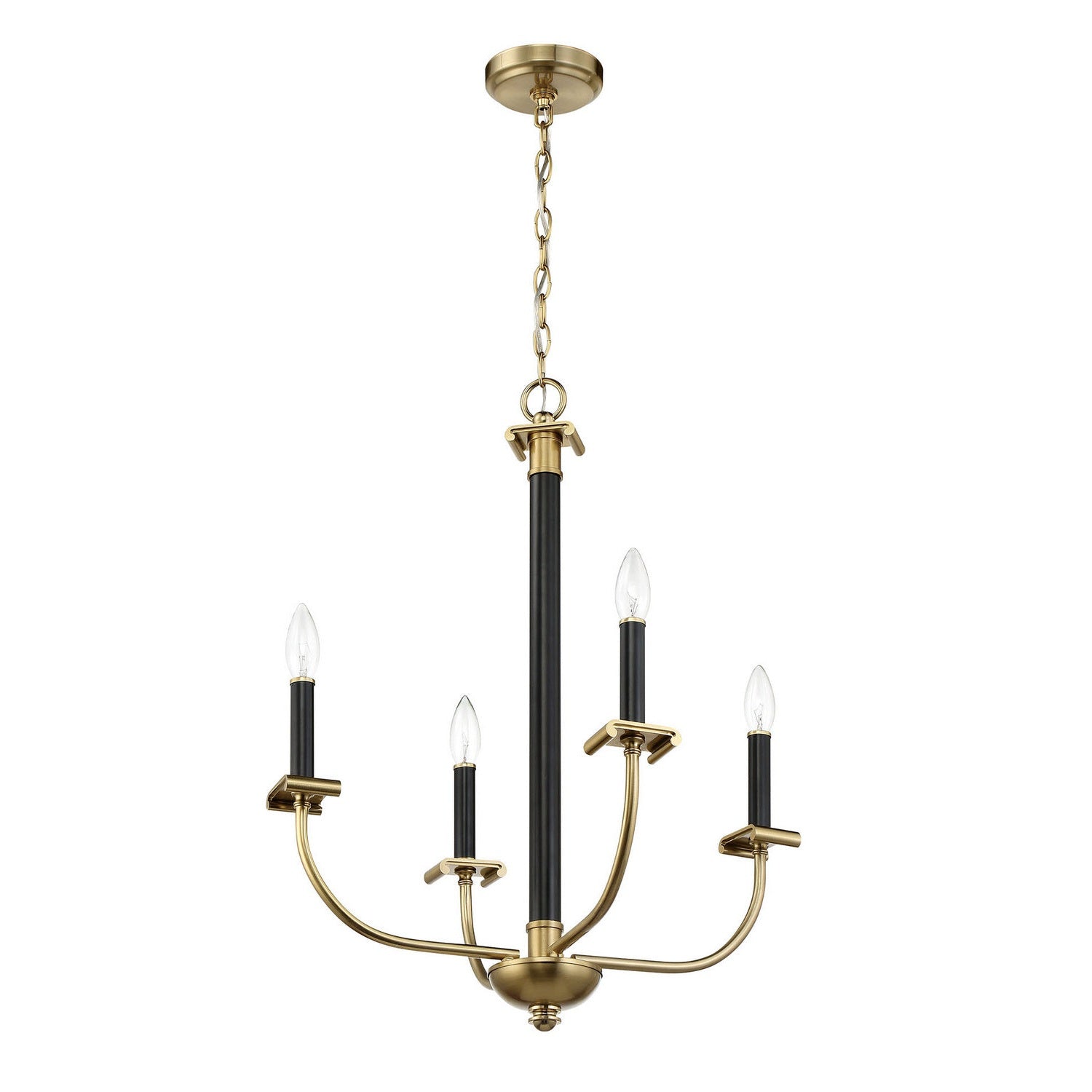 Craftmade - 54824-FBSB - Four Light Chandelier - Stanza - Flat Black/Satin Brass