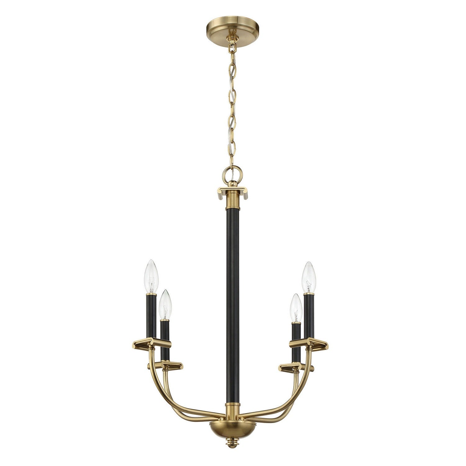 Craftmade - 54824-FBSB - Four Light Chandelier - Stanza - Flat Black/Satin Brass