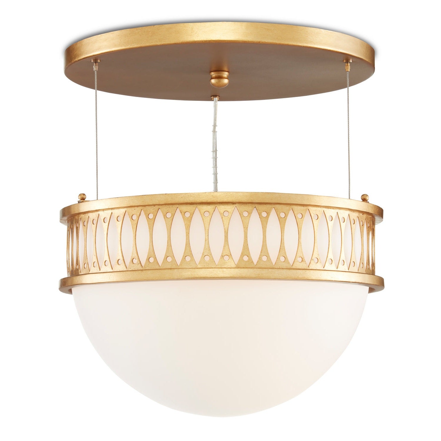 Currey and Company - 9000-0834 - One Light Pendant - Lola Collection - Contemporary Gold Leaf/Painted Contemporary Gold