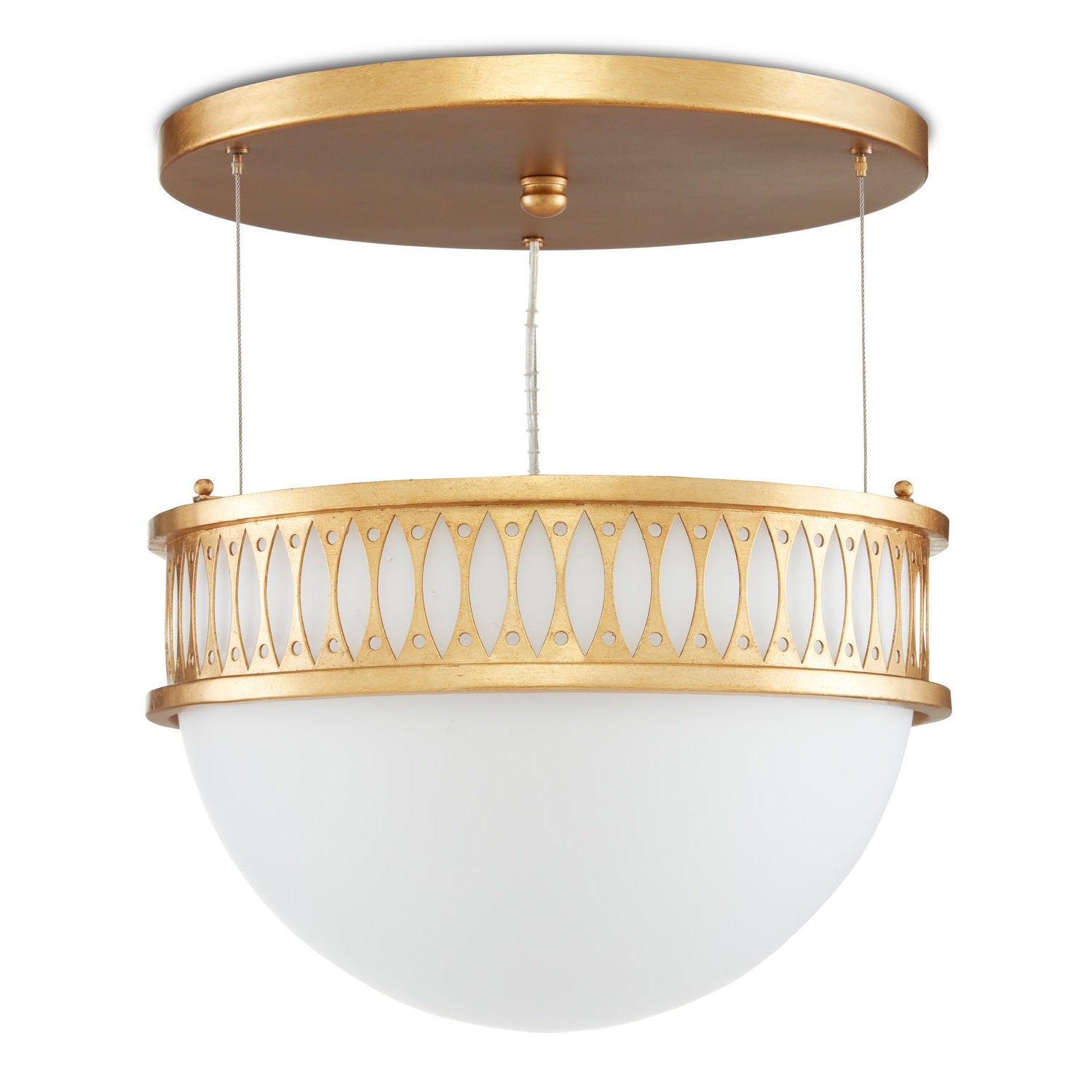Currey and Company - 9000-0834 - One Light Pendant - Lola Collection - Contemporary Gold Leaf/Painted Contemporary Gold