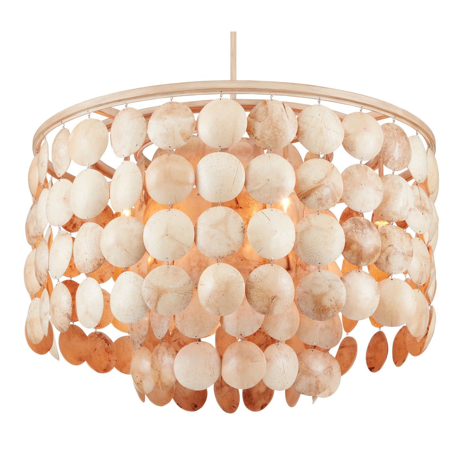 Currey and Company - 9000-0849 - Six Light Chandelier - Buko Collection - Coco Cream