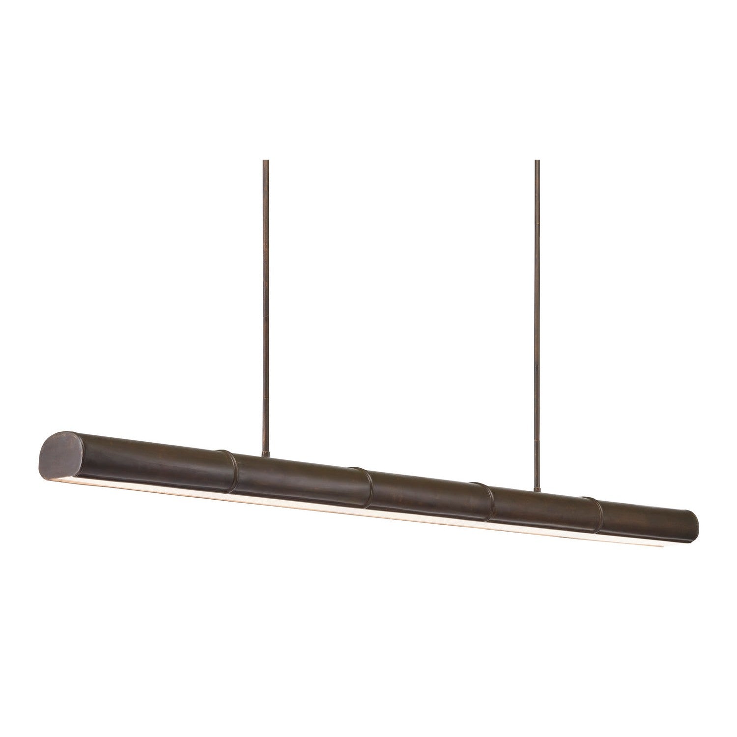 Currey and Company - 9000-0862 - Five Light Linear Chandelier - Lyon Collection - Bronze Verdigris/White