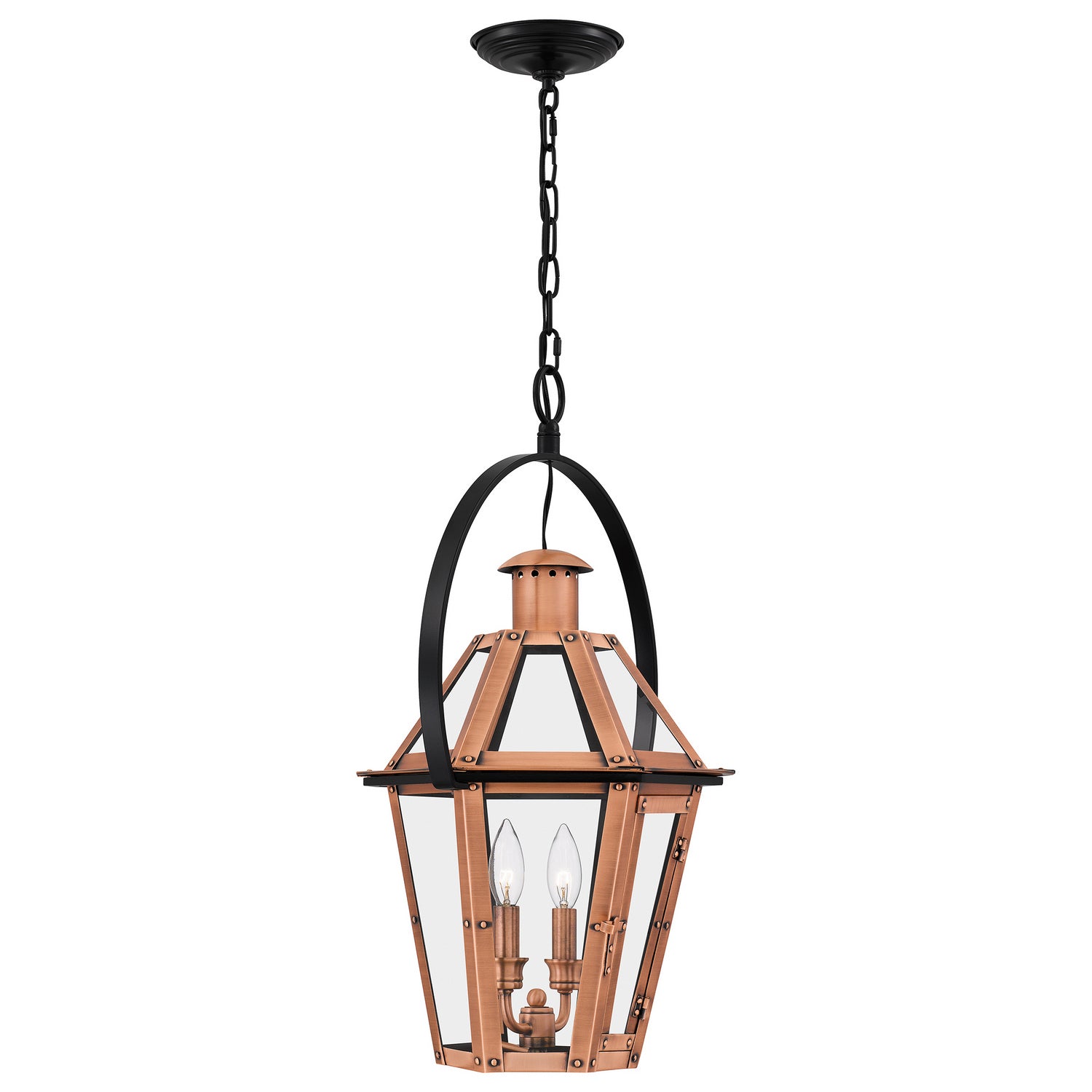 Quoizel - BURD1916AC - Two Light Outdoor Hanging Lantern - Burdett - Aged Copper