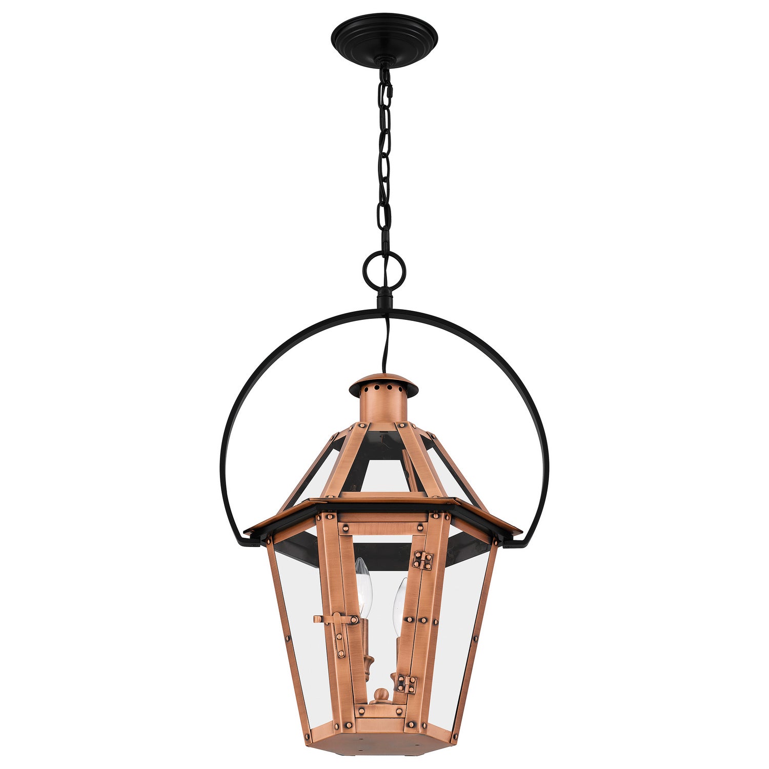Quoizel - BURD1916AC - Two Light Outdoor Hanging Lantern - Burdett - Aged Copper