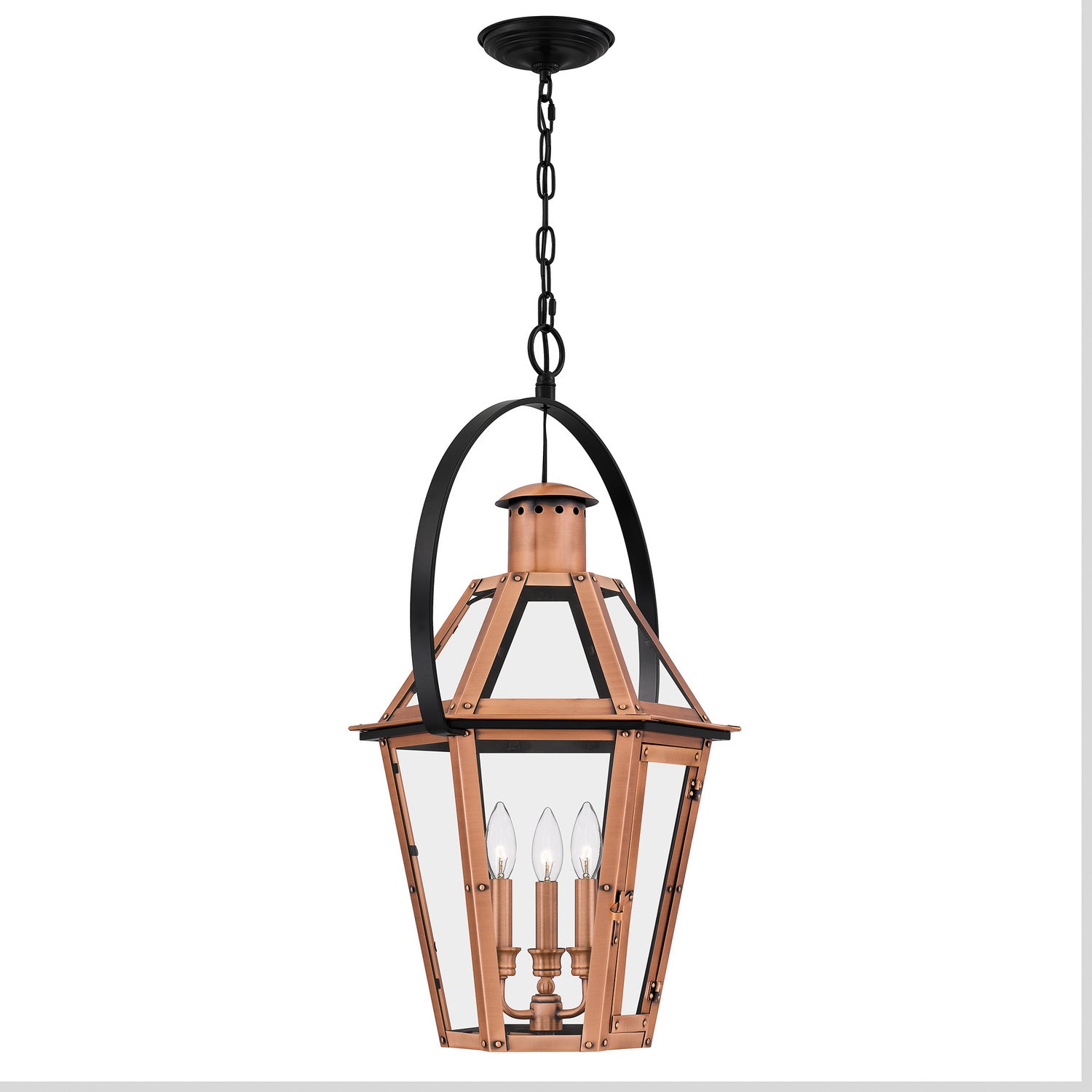Quoizel - BURD2818AC - Three Light Pendant - Burdett - Aged Copper