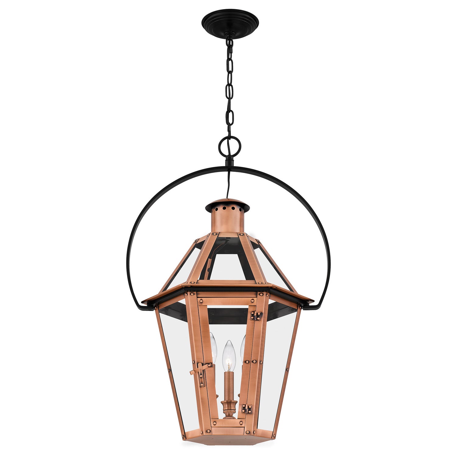 Quoizel - BURD2818AC - Three Light Pendant - Burdett - Aged Copper