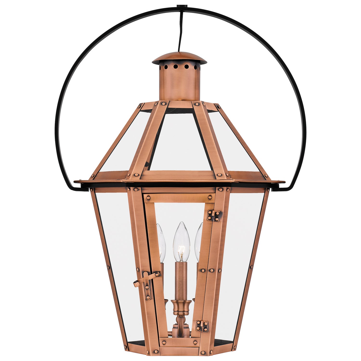 Quoizel - BURD2818AC - Three Light Pendant - Burdett - Aged Copper