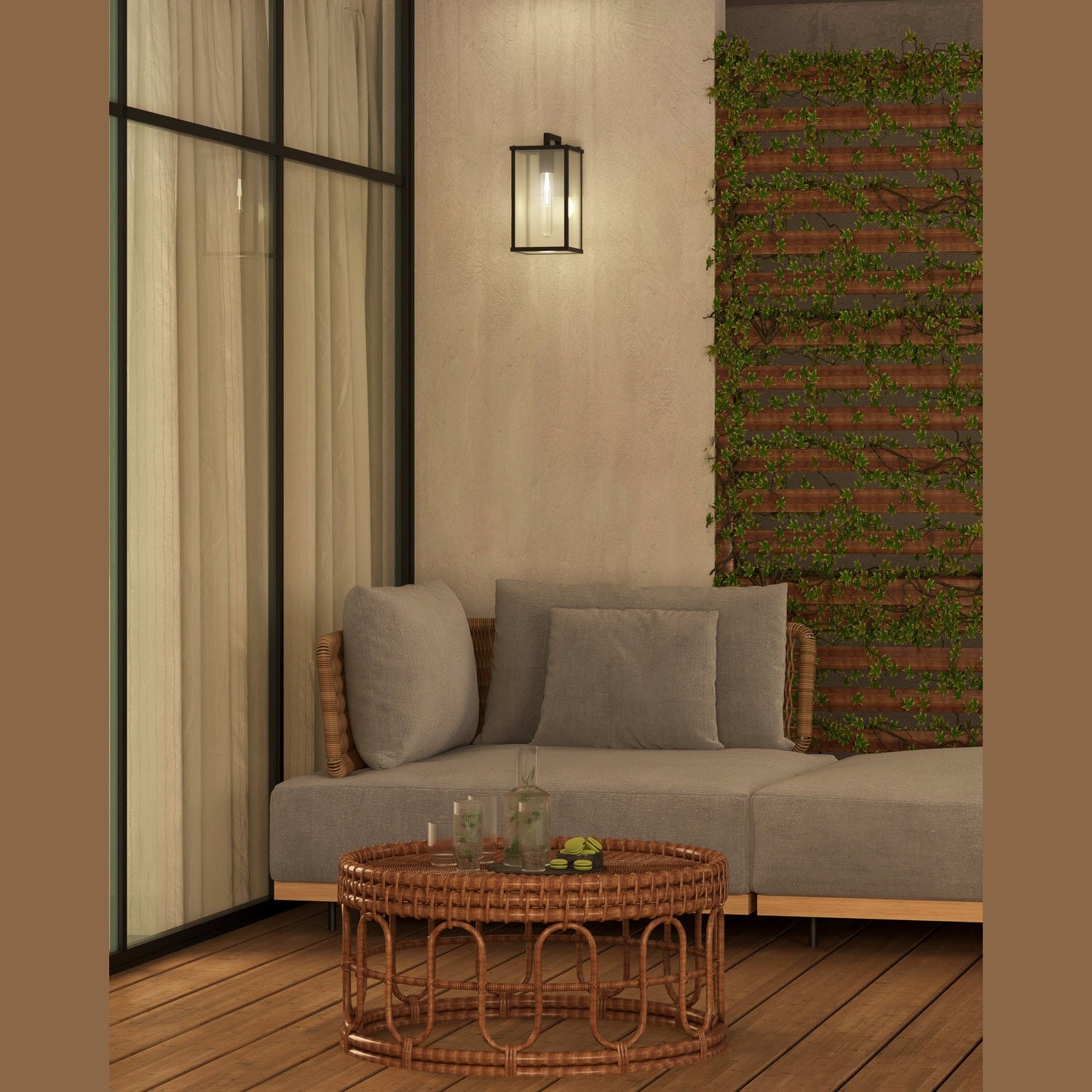 Alora - EW652505BKCL - One Light Exterior Wall Mount - Brentwood - Clear Glass/Textured Black