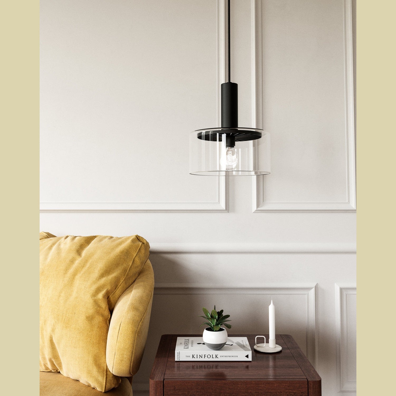 Alora - PD535010MBCL - One Light Pendant - Royale - Clear Glass/Matte Black